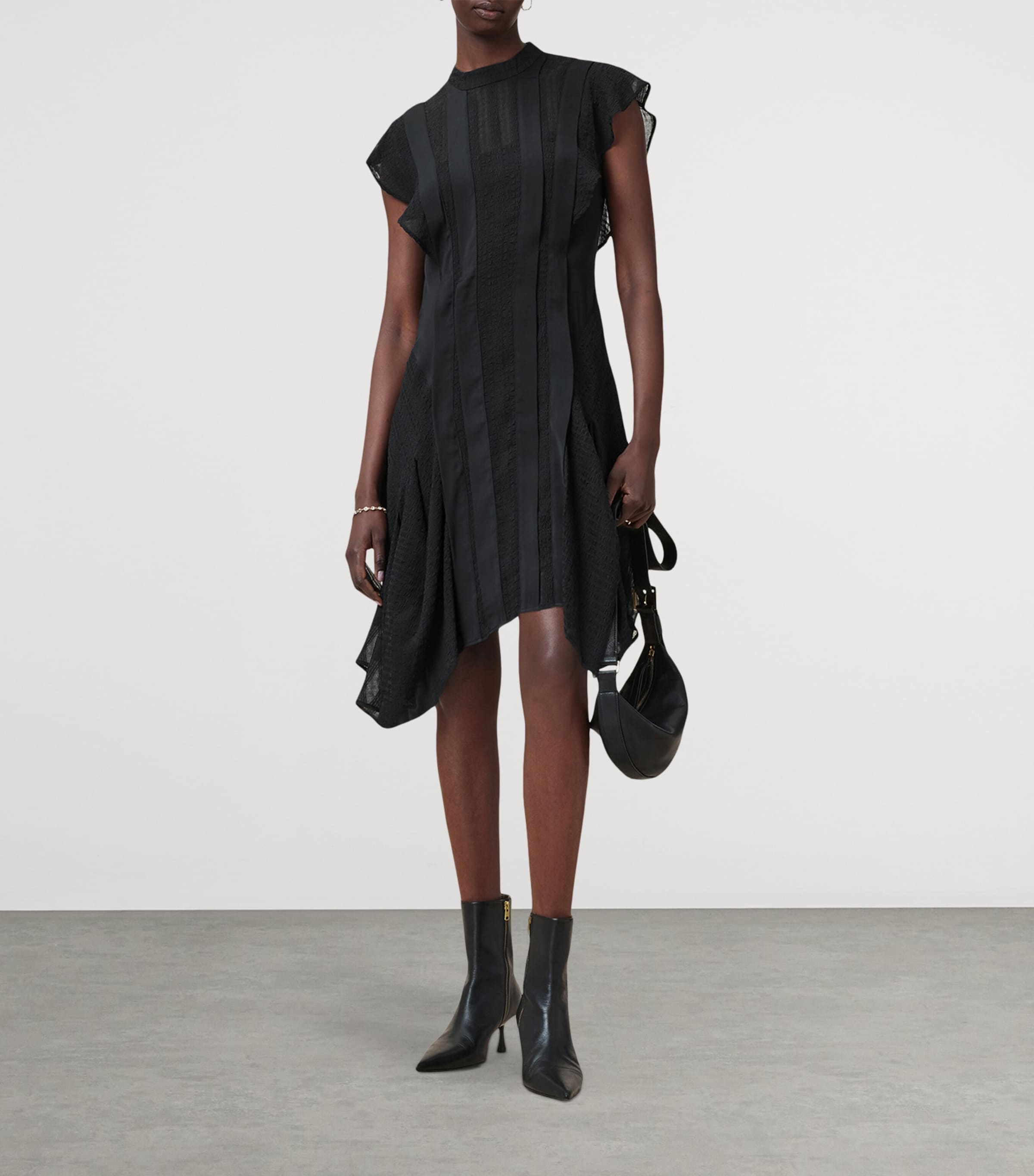 Asymmetric Fleur Dress BLACK Image 2