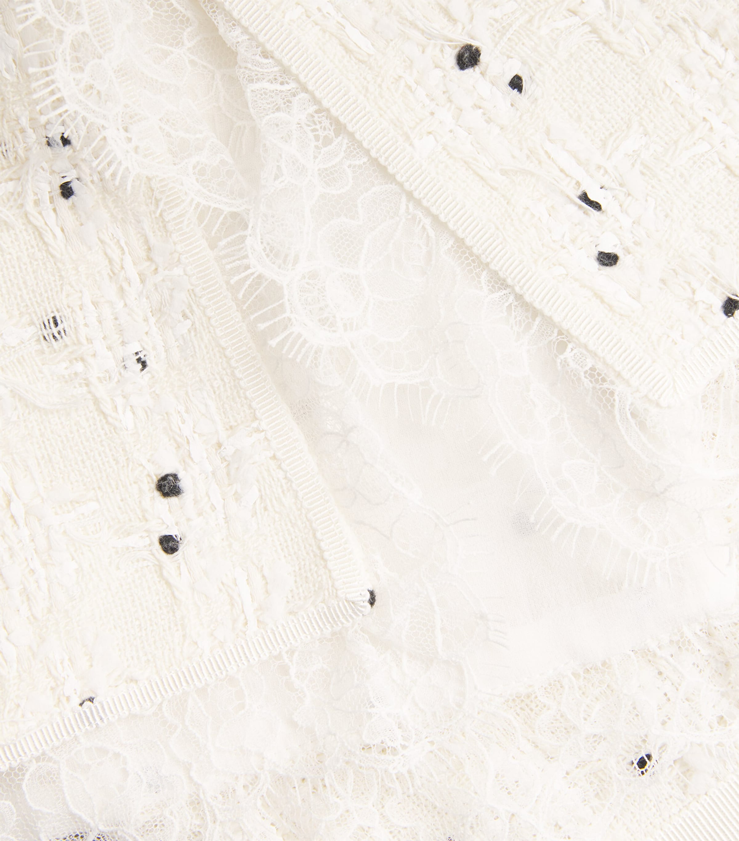 Cotton-Blend Polka Dot Mini Skirt M019 IVORY Image 5