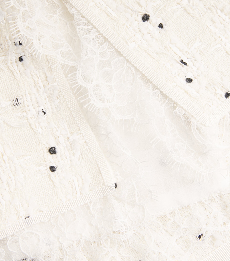 Cotton-Blend Polka Dot Mini Skirt M019 IVORY Image 5