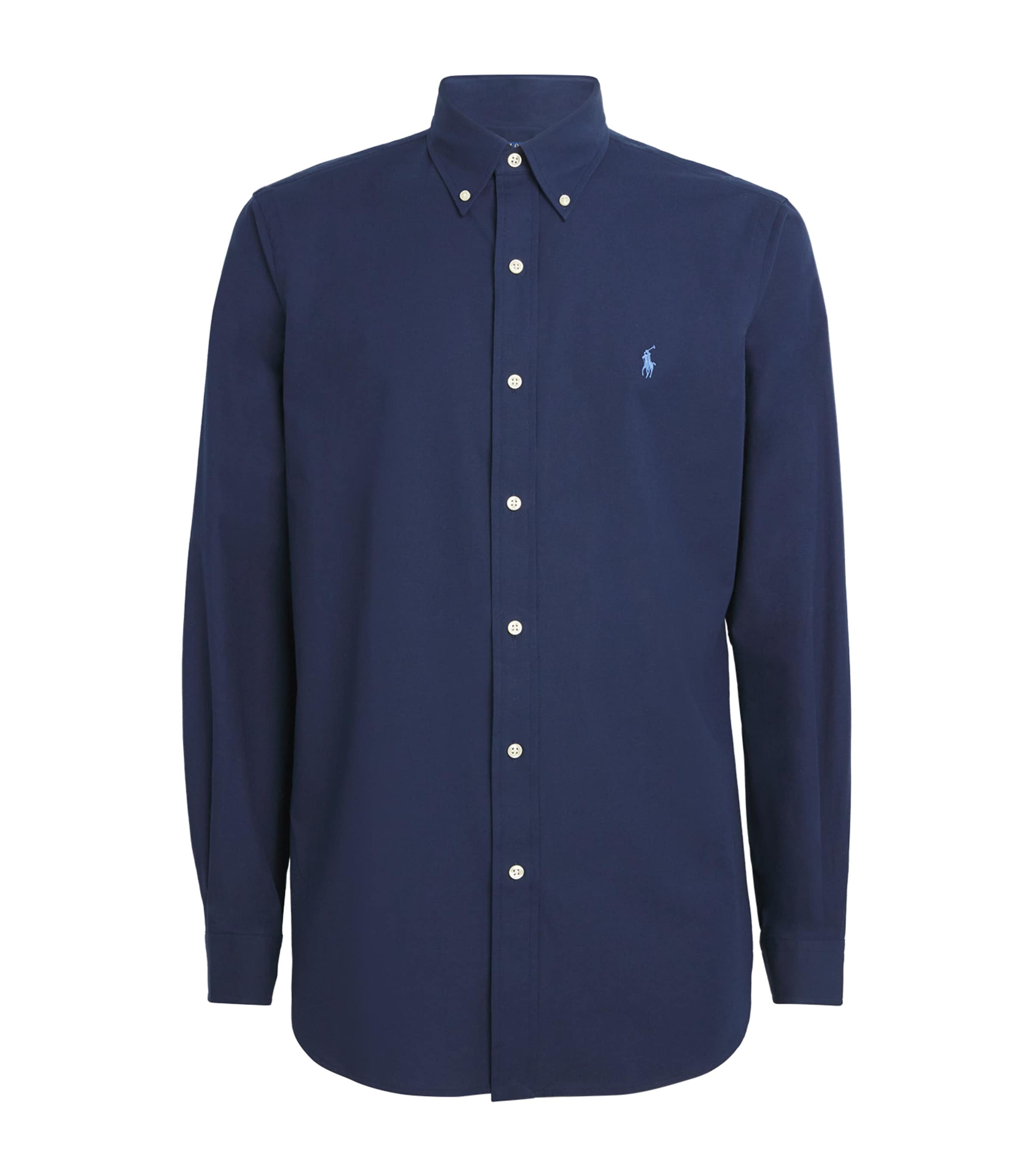 Polo Ralph Lauren Core Replen Stretch Cotton Shirt In Navy