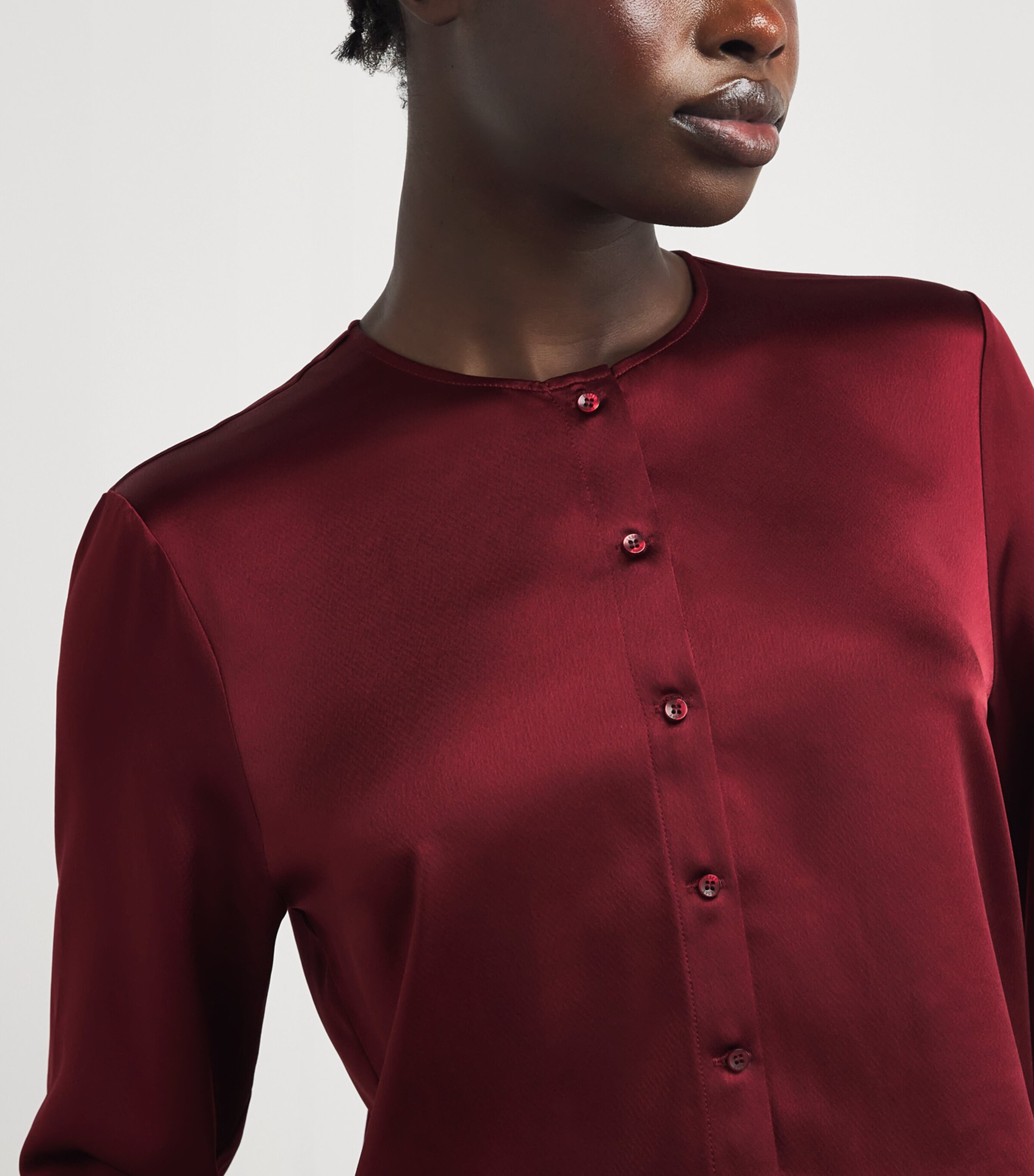 Satin Barb Cardigan BORDEAUX Image 5