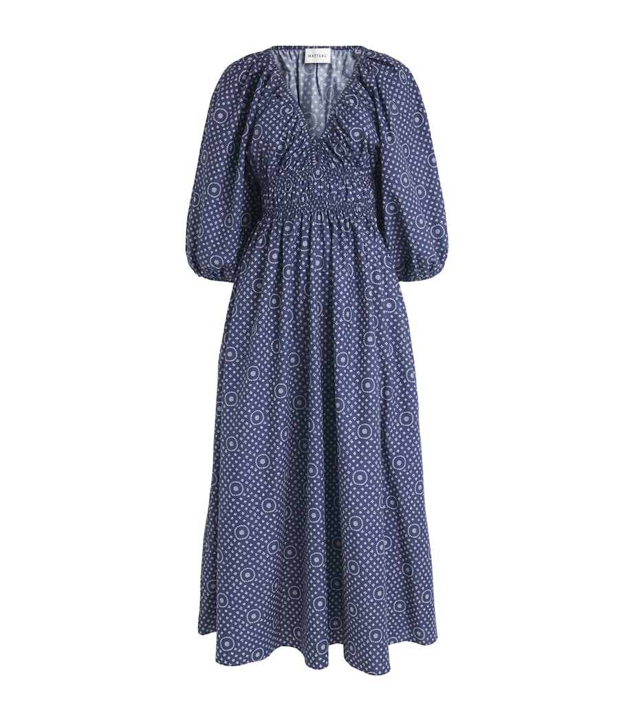Matteau Womens Organic Cotton Paisley Maxi Dress Bluebellblu Image 1