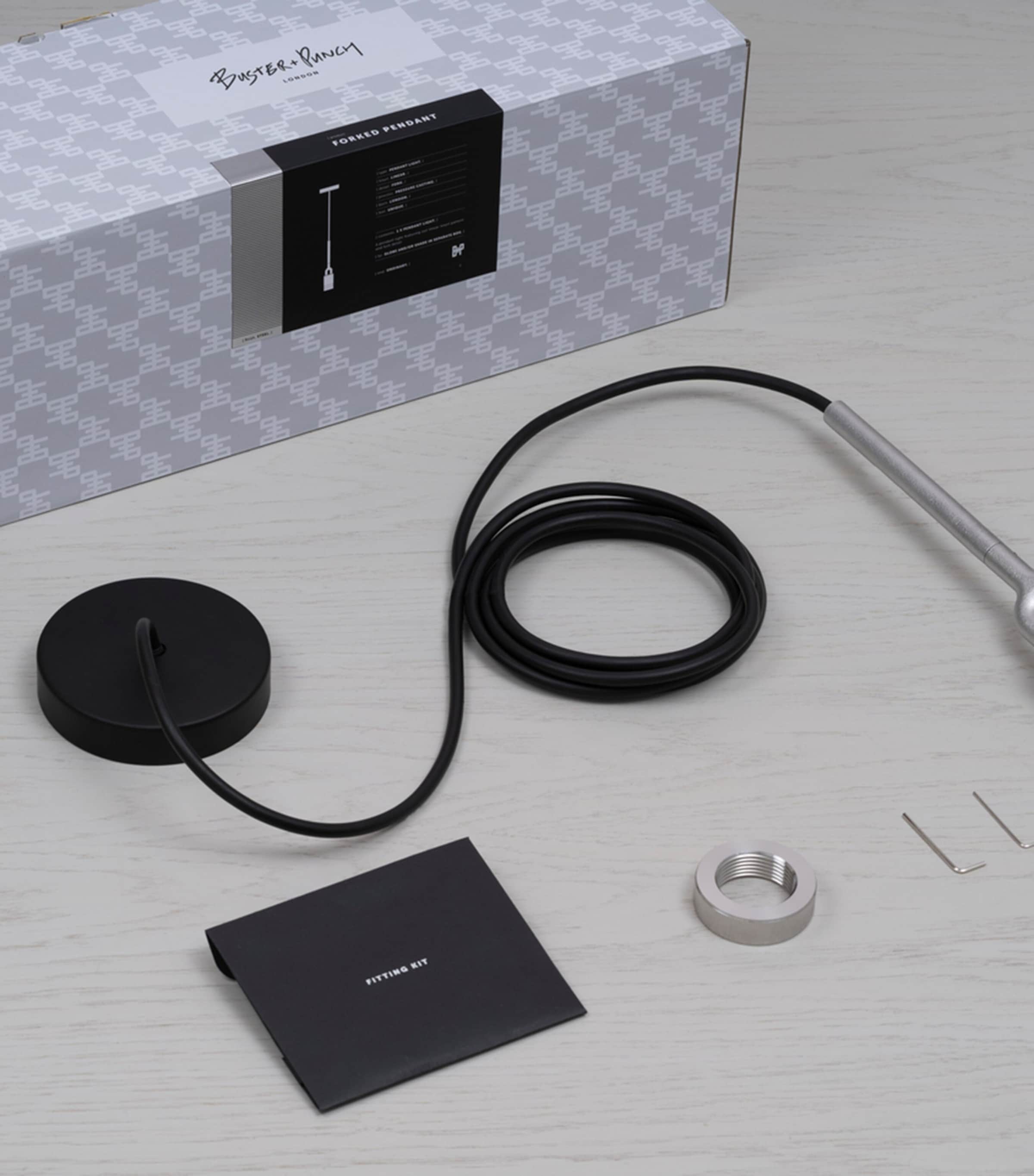 Globe Forked Pendant Light STEEL Image 4