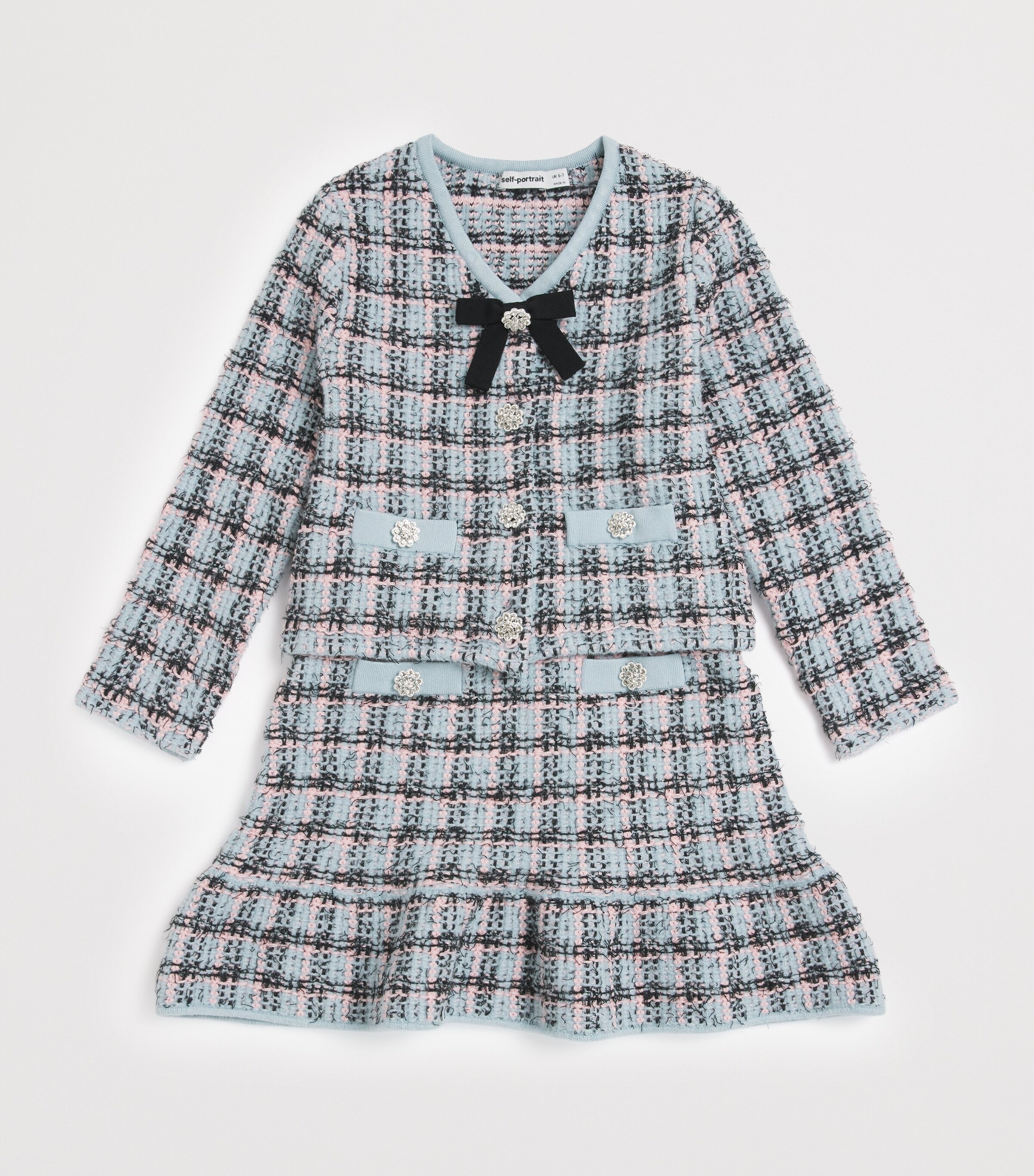 Self-Portrait Kids Cotton-Blend Check Cardigan (3-12 Years) Image 3