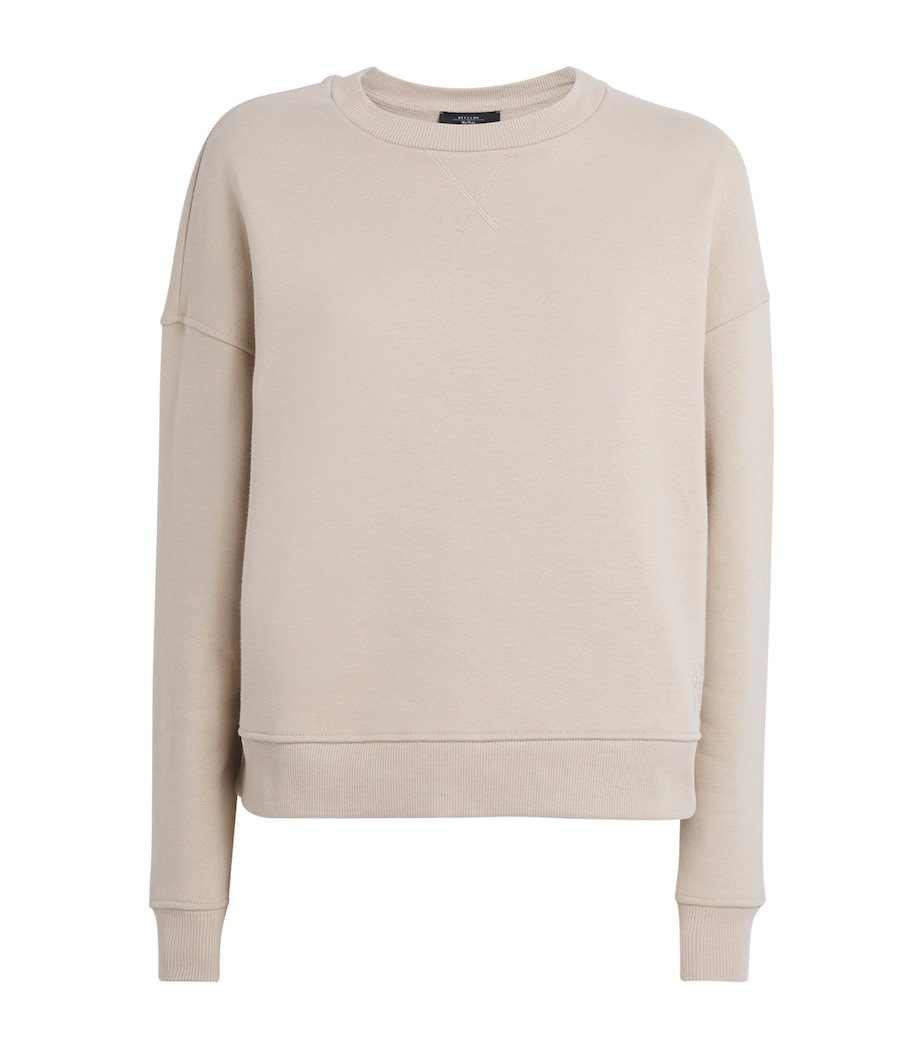 Cotton-Blend Embroidered-Logo Sweatshirt BEIGE Image 1