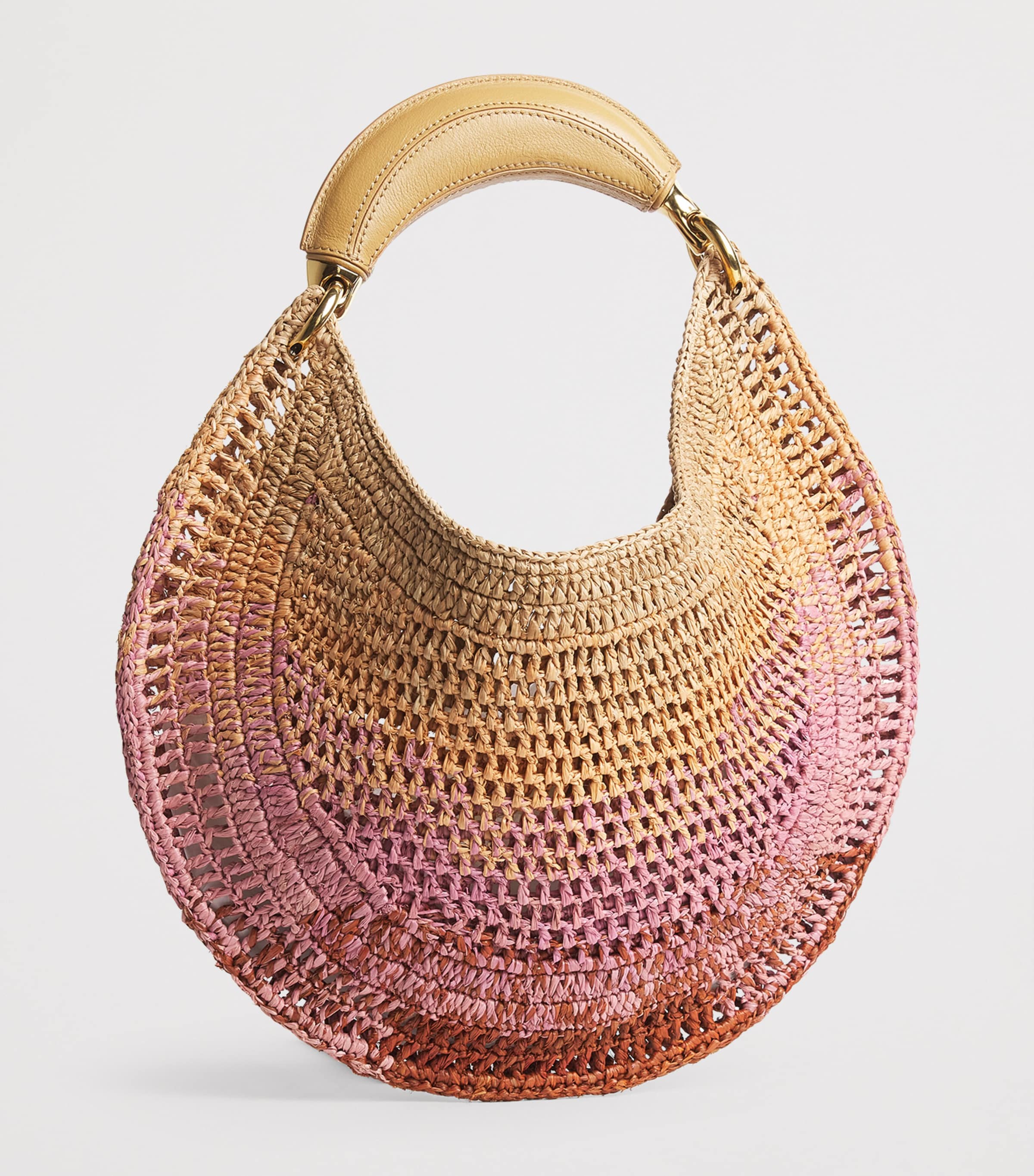 Chloé Raffia Gradient Summer Banana Shoulder Bag Bleached Brown Image 2