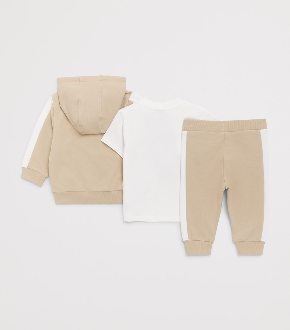 Cotton T-Shirt, Trousers and Cardigan Set (3-18 Months) 249STONE Image 2