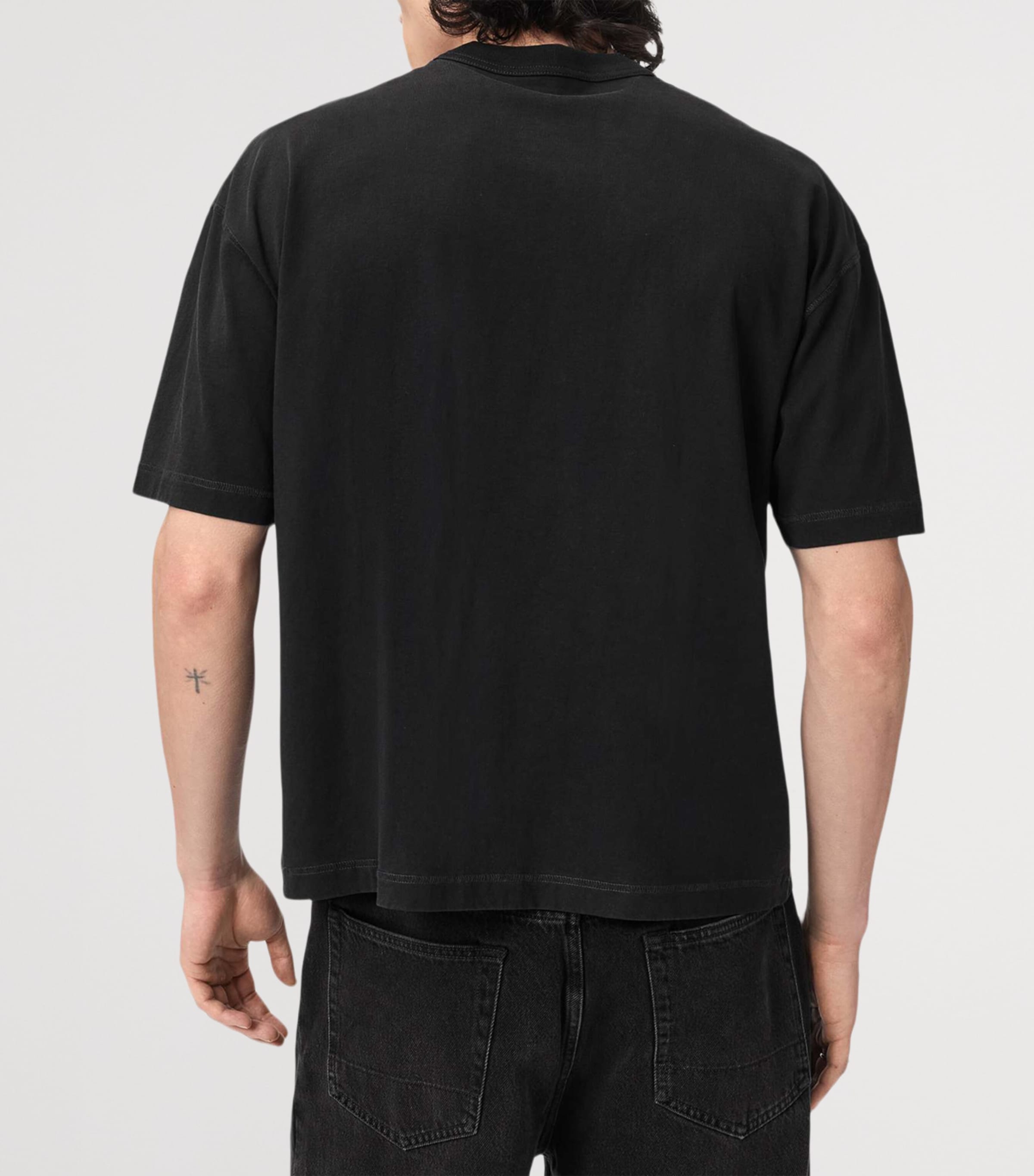 AllSaints Mens Seraph Graphic T-Shirt Washed Black Image 4