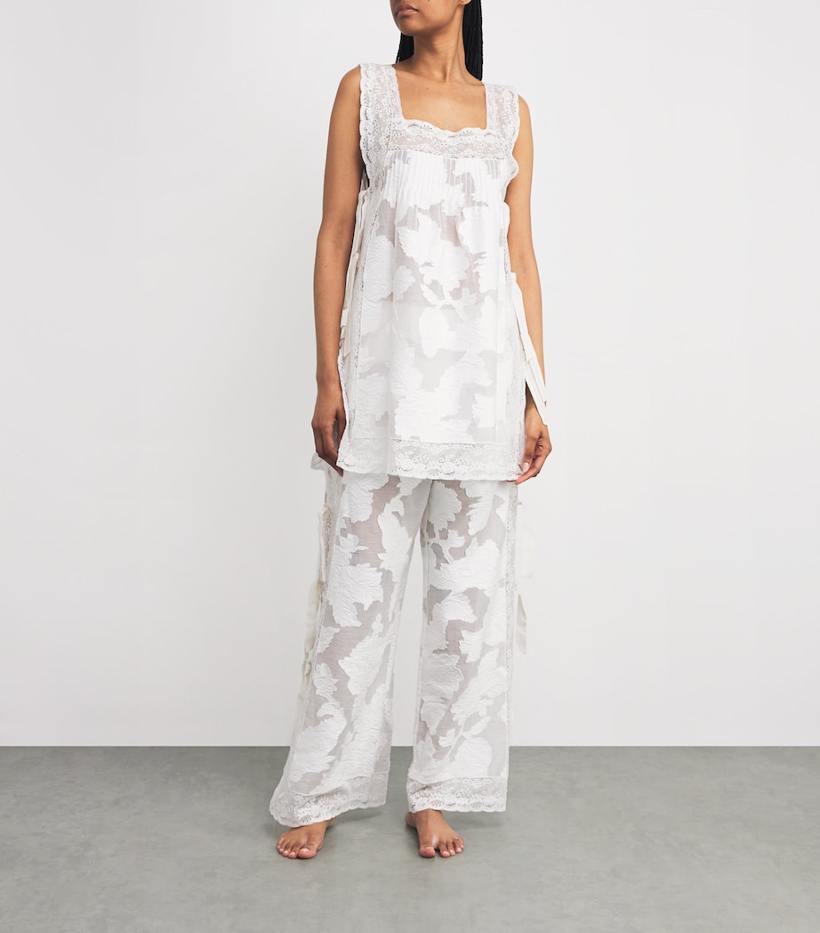 Lace-Trim Fiocchini Top WHITE DEVORE Image 1