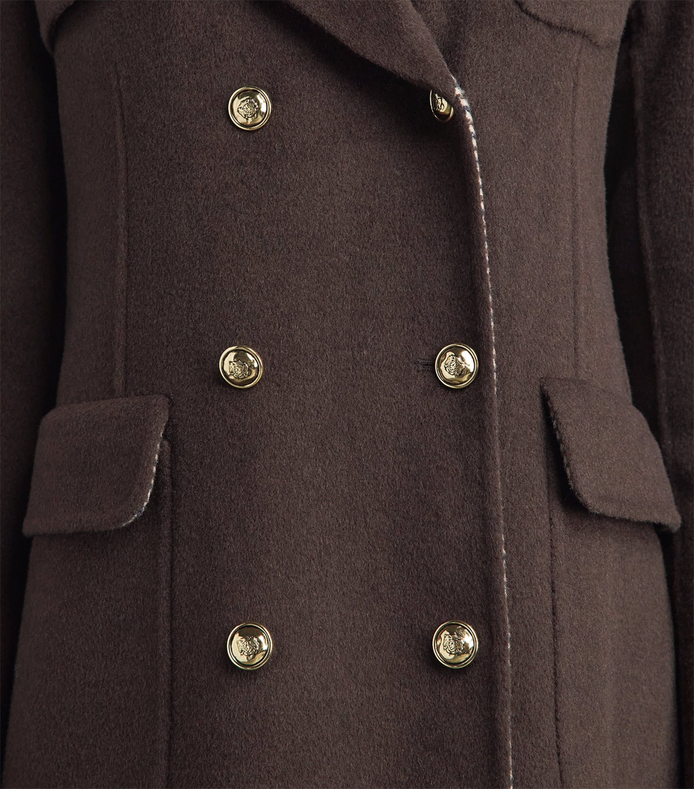 Sandro Paris Womens Wool-Blend Belted Coat Brown Image 3