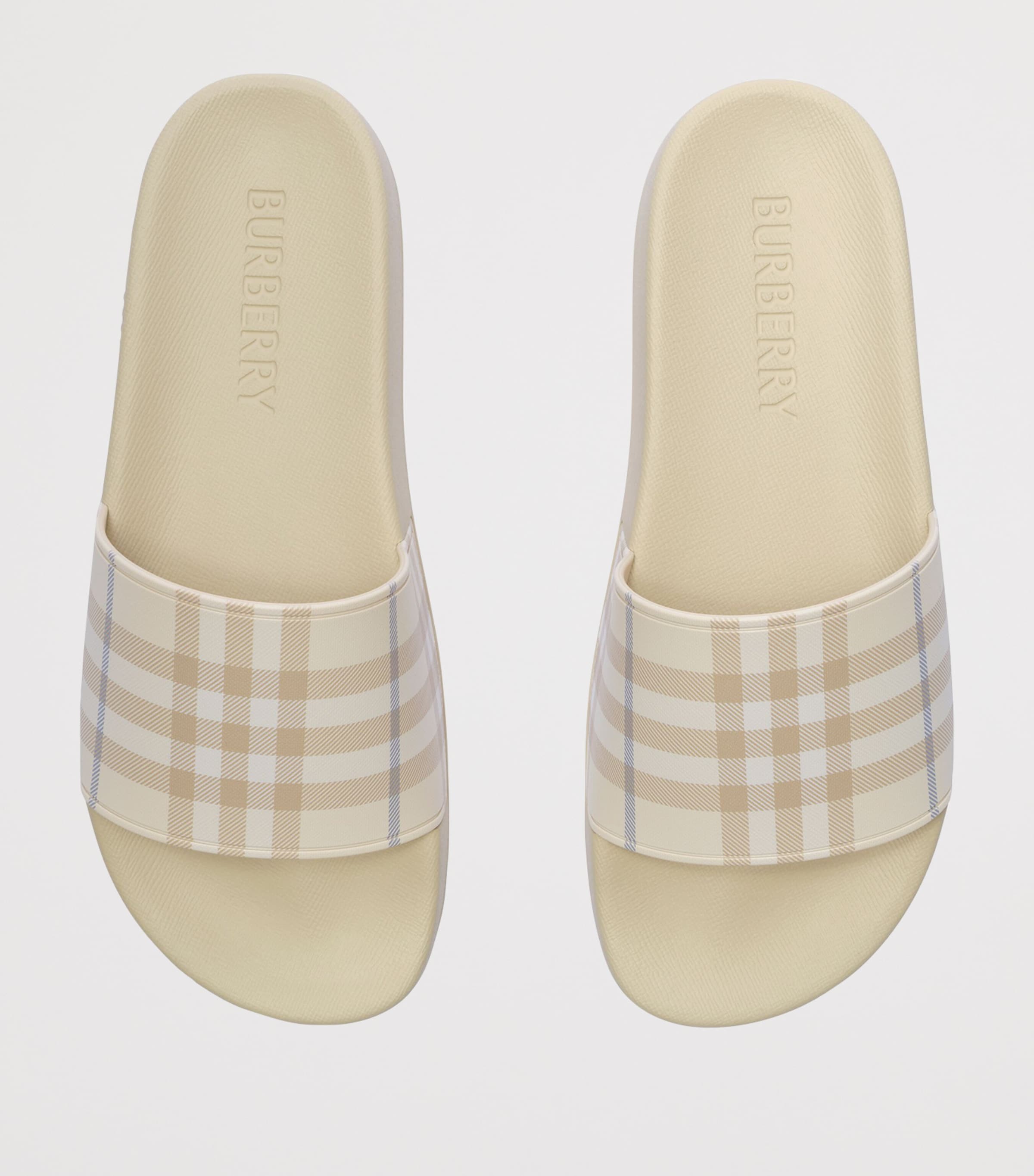 Burberry Check Slides Sesame Beige Ip Chk Image 4
