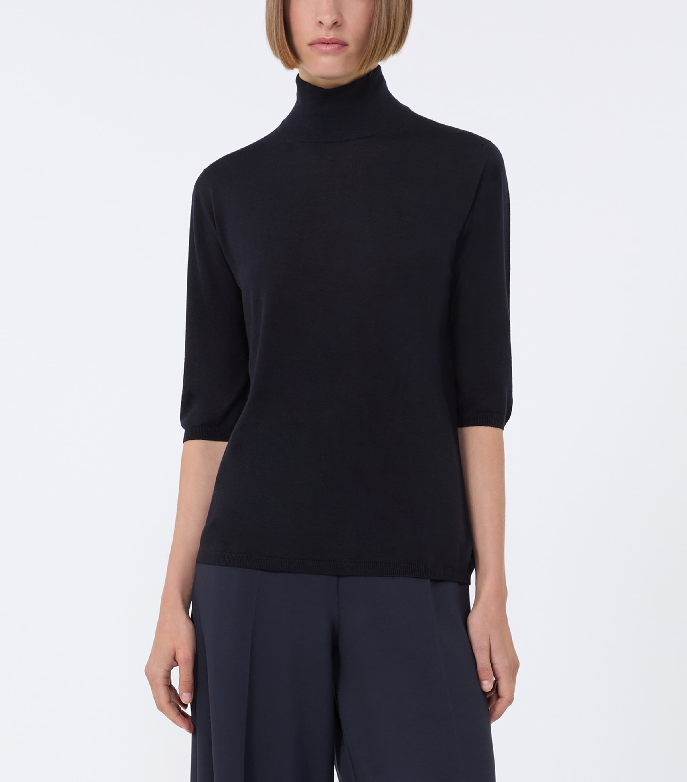 Virgin Wool High-Neck Top ULTRAMARINE Image 3