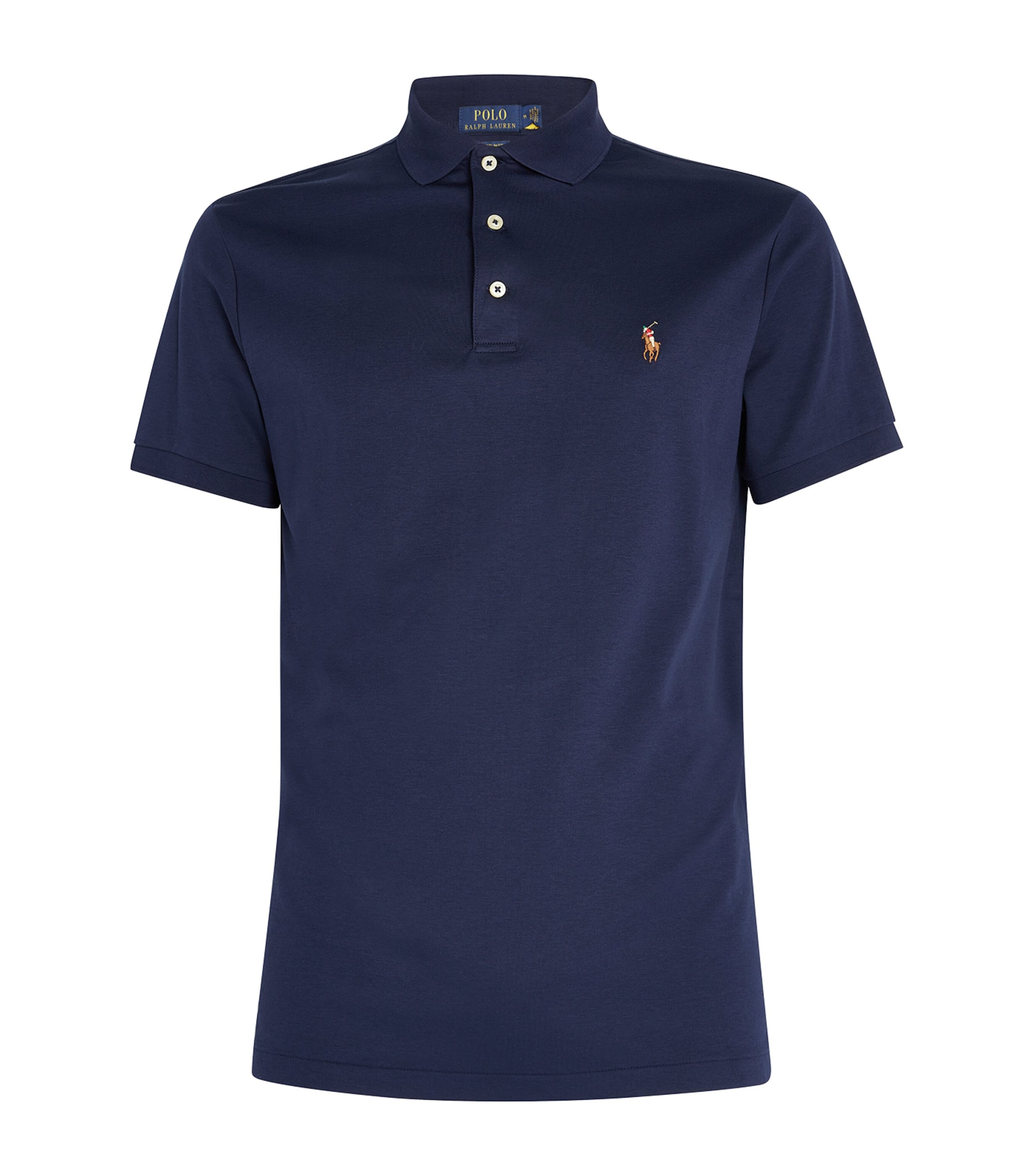 Shop Polo Ralph Lauren Cotton Custom-fit Polo Shirt In Navy