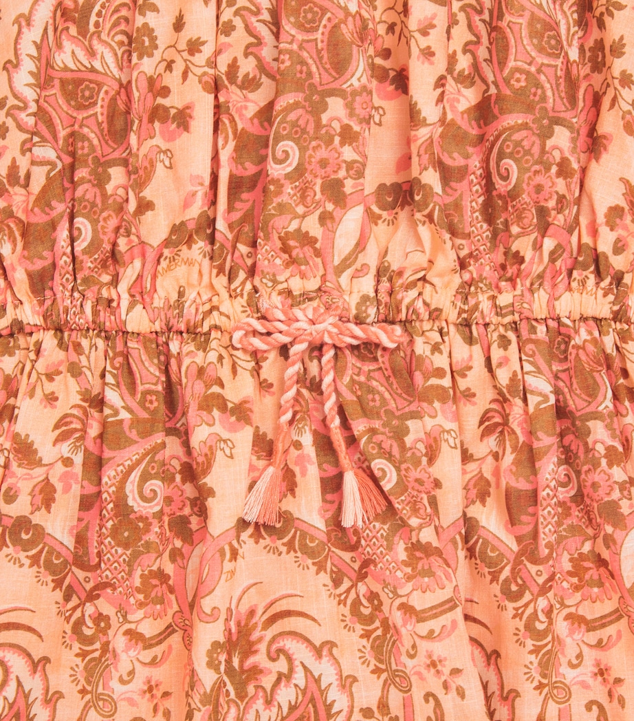 Zimmermann Kids Cotton Aster Flip Dress (2-12 Years) Pink Paisley Floral Image 3