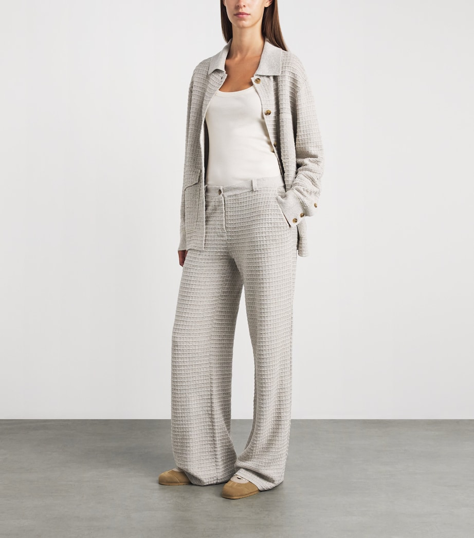 Guest In Residence Womens Linen-Silk Waffle Work Trousers Cream/sandstone Image 2