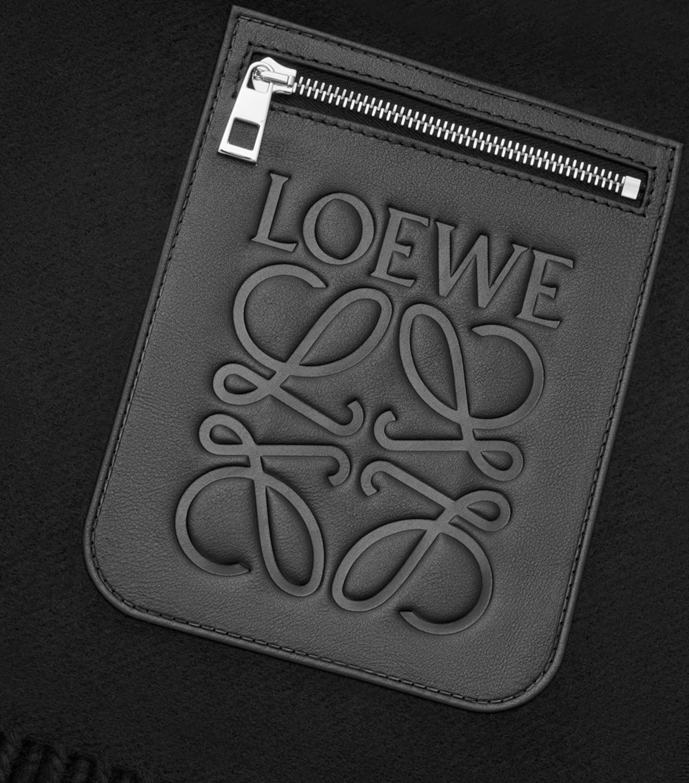 Wool-Cashmere Pocket-Detail Scarf BLACK Image 3