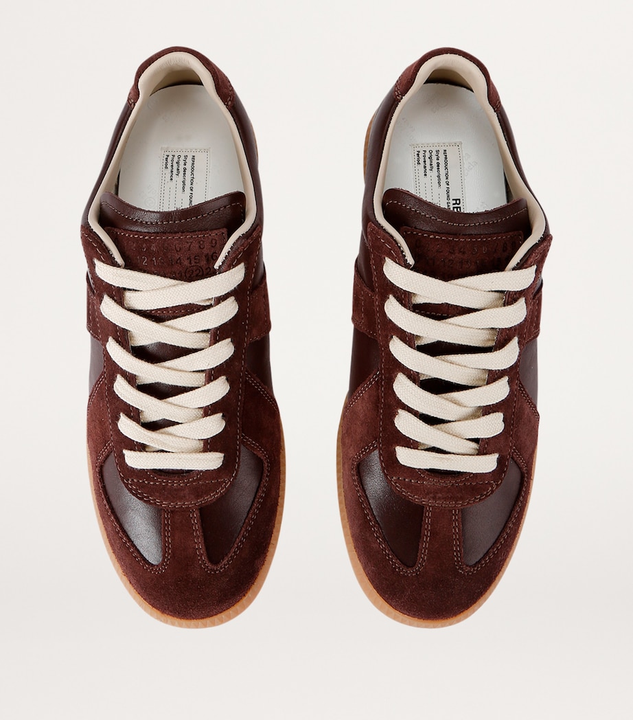 Leather-Suede Replica Sneakers BROWN Image 4