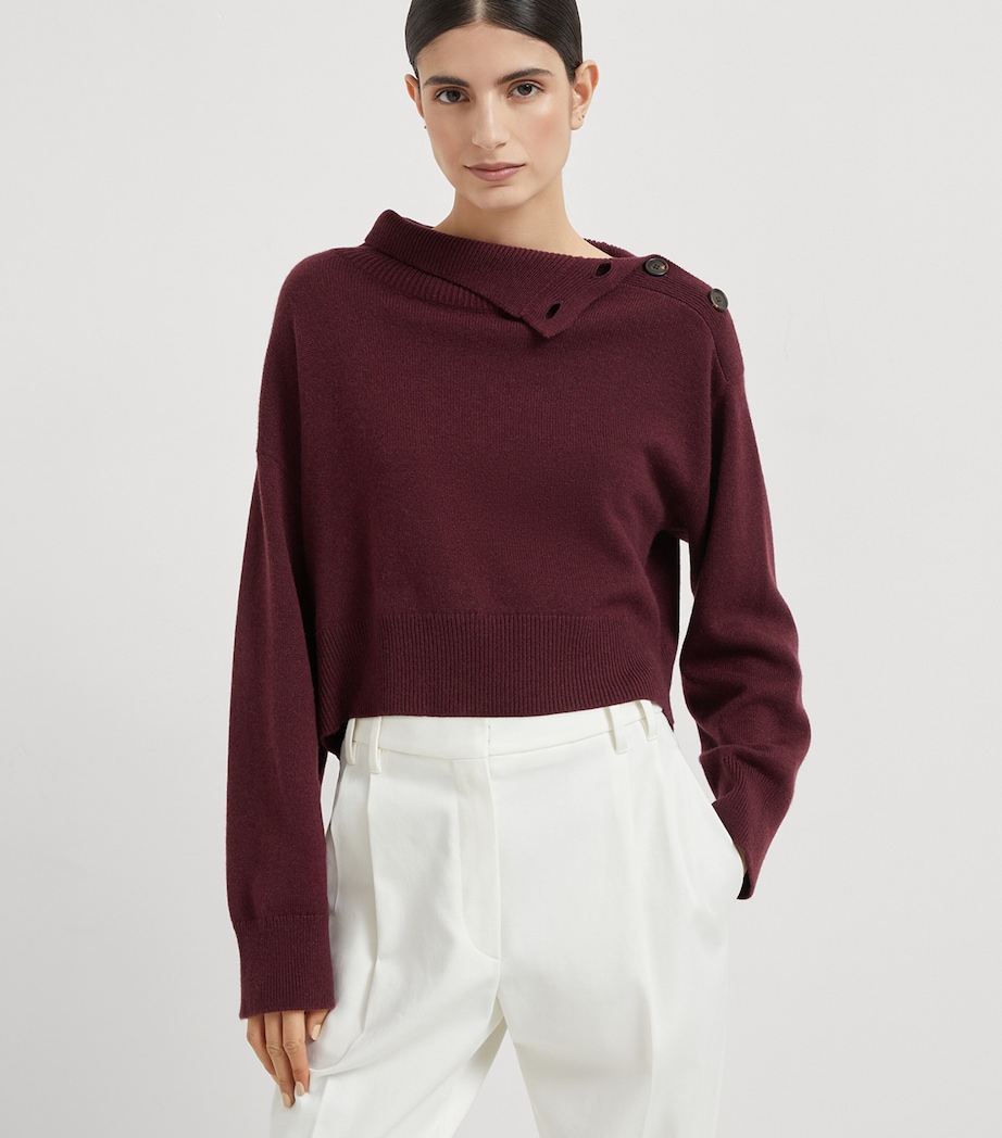 Cashmere Cropped High-Neck Sweater C9663 Image 2