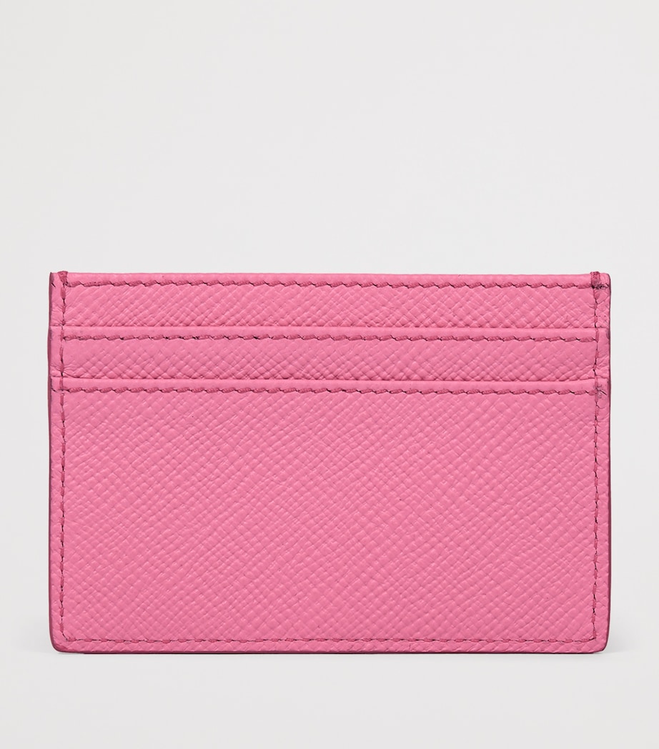 Smythson Leather Panama Card Holder Flamingo Image 3