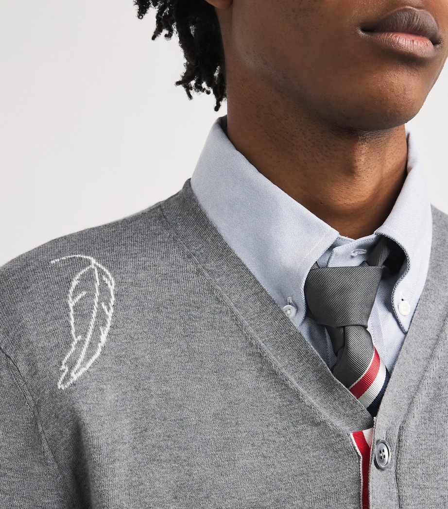 Cotton Feather Cardigan LT GREY Image 6