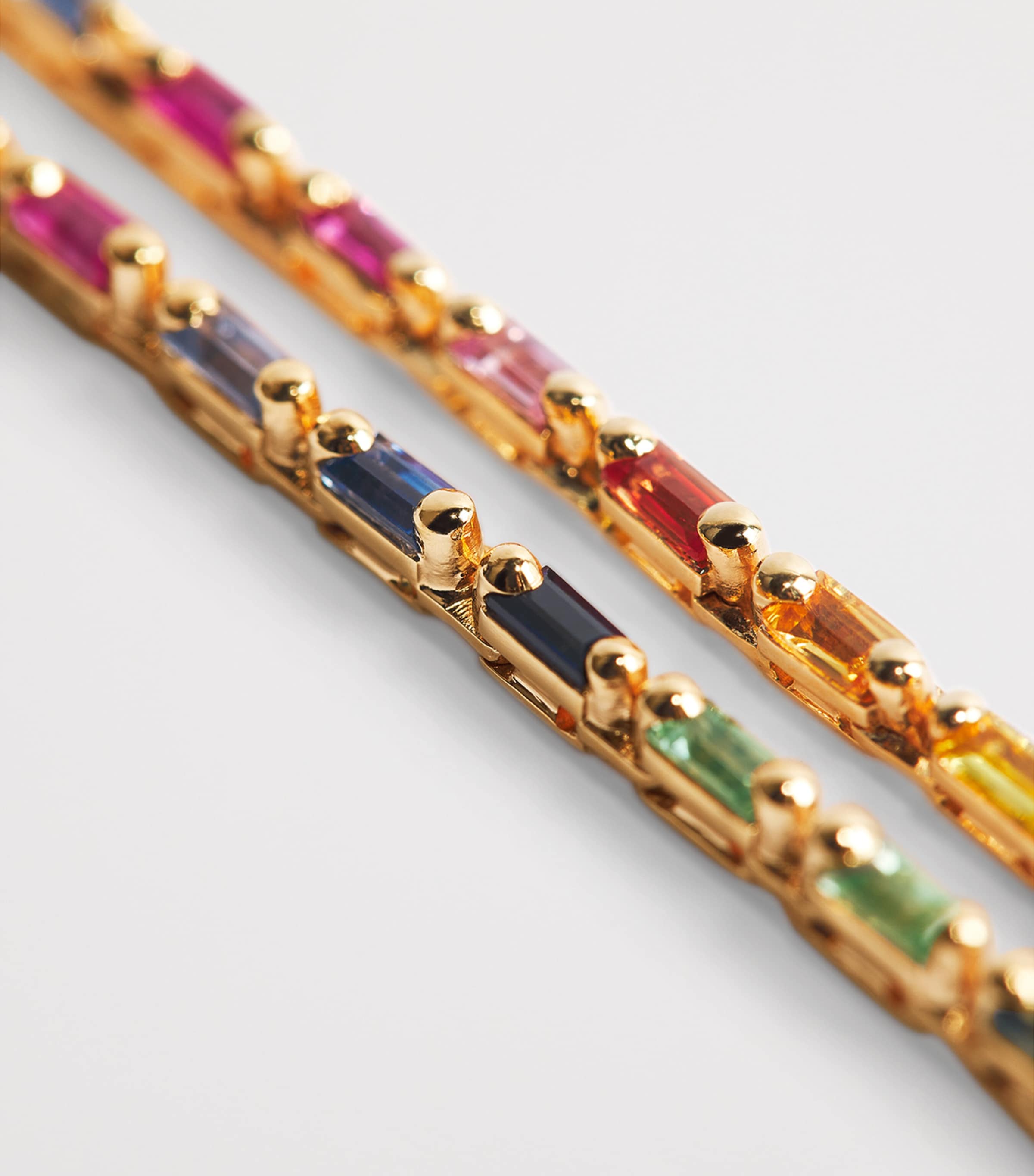 Suzanne Kalan Rose Gold and Rainbow Sapphire Bold Linear Tennis Necklace Rg/rs Image 3