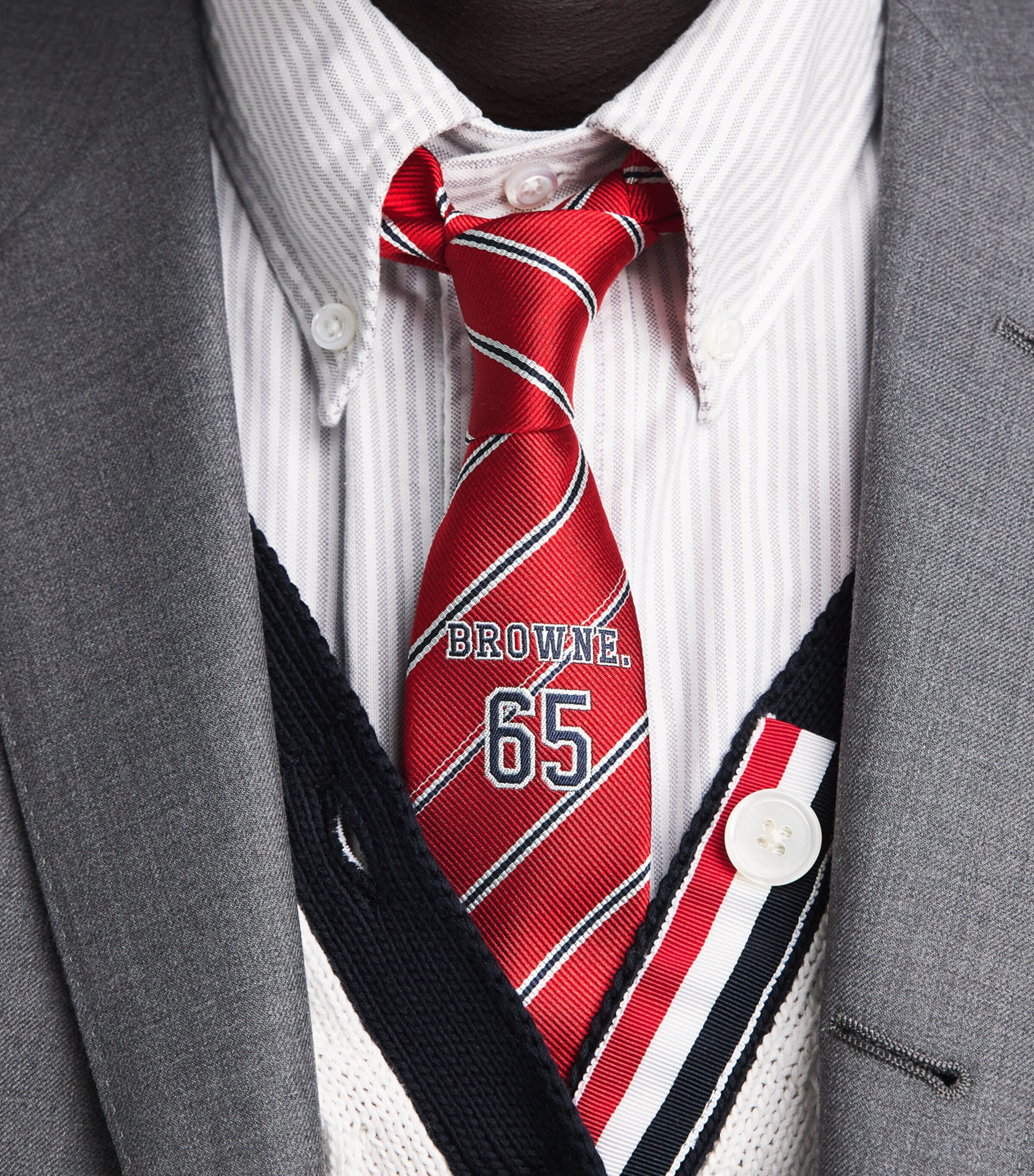 Thom Browne Silk Browne 65 Tie Red Image 2