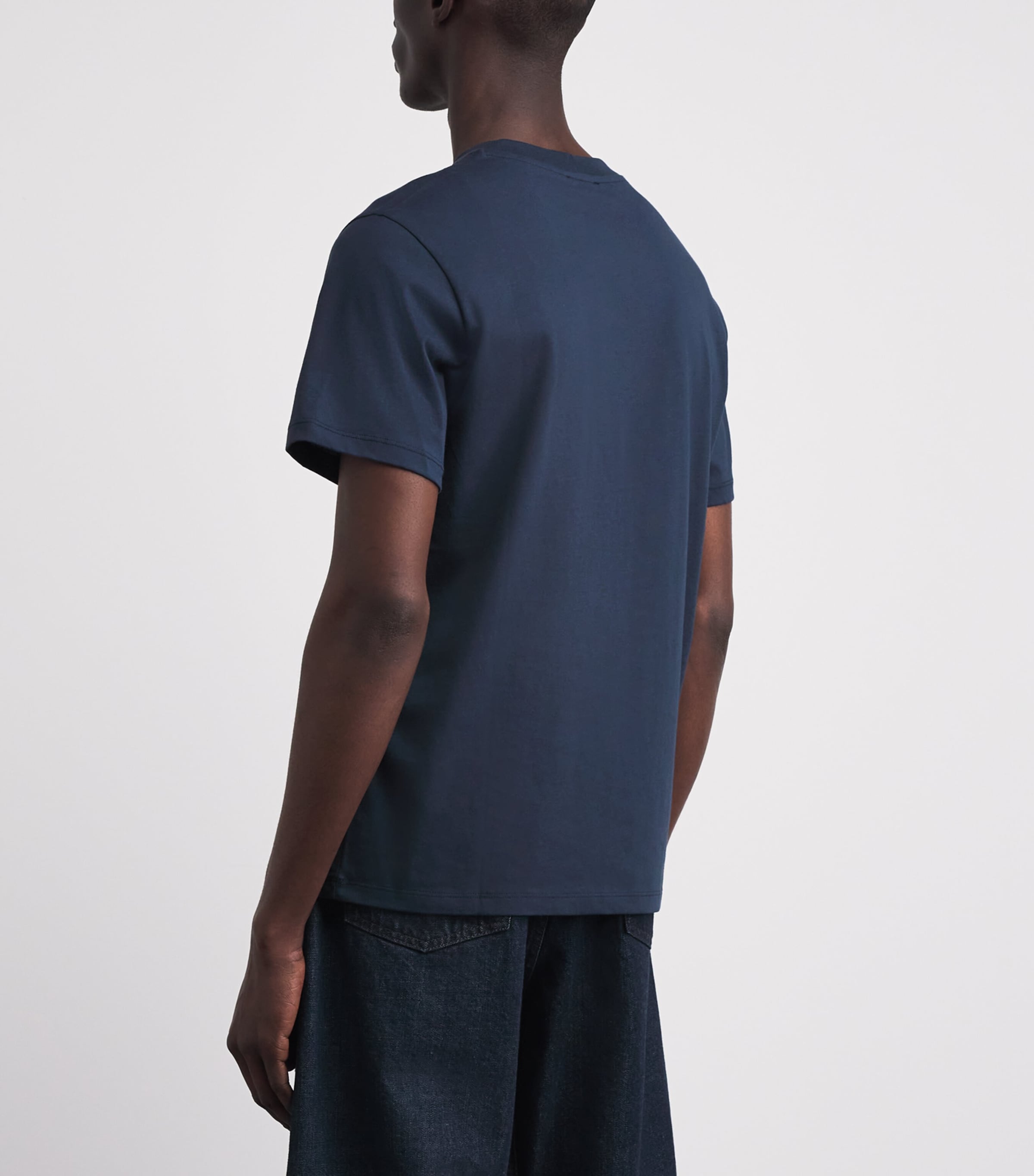 Sandro Paris Mens Organic Cotton Logo T-Shirt Navy Blue Image 5