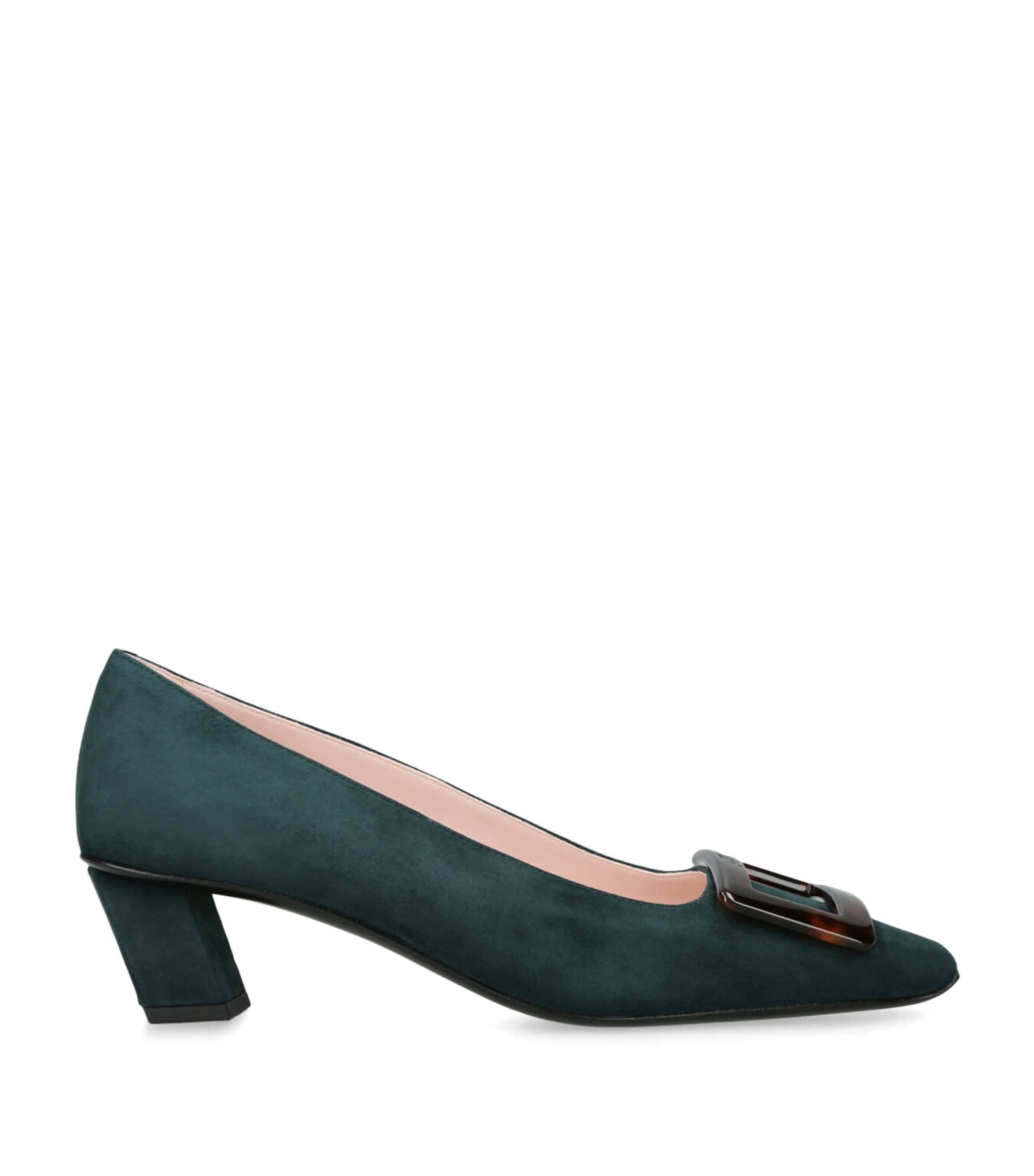 Roger Vivier Suede Belle Vivier Pumps 45 Teal Image 1
