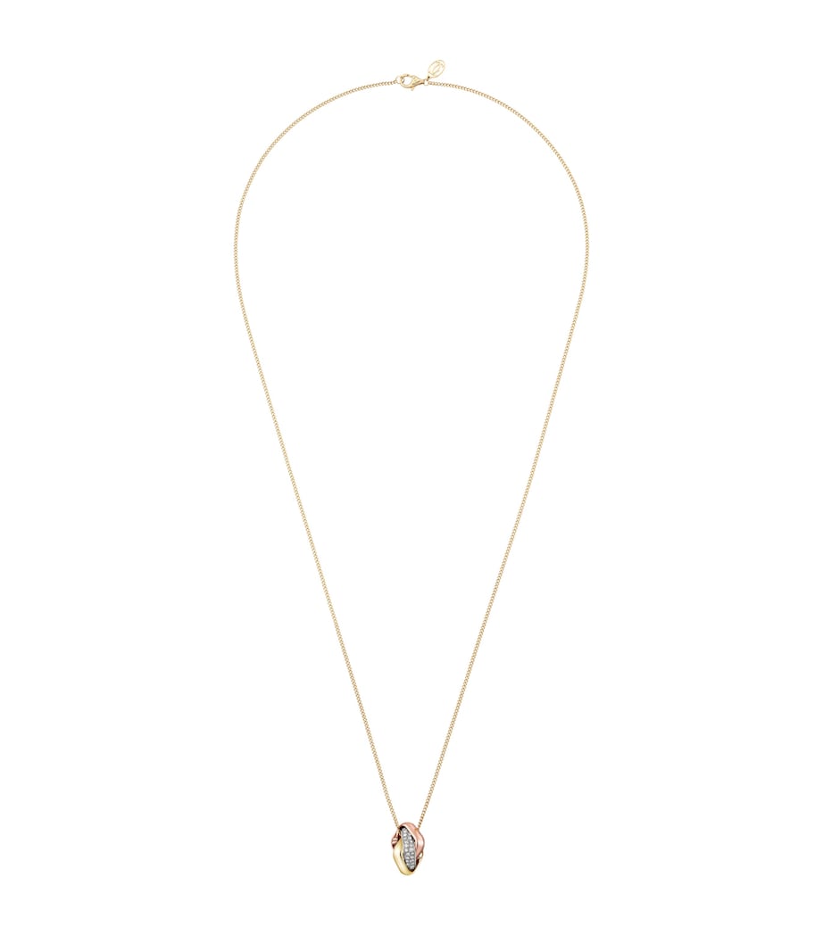 Gold and Diamond Trinity Necklace MULTI Image 1