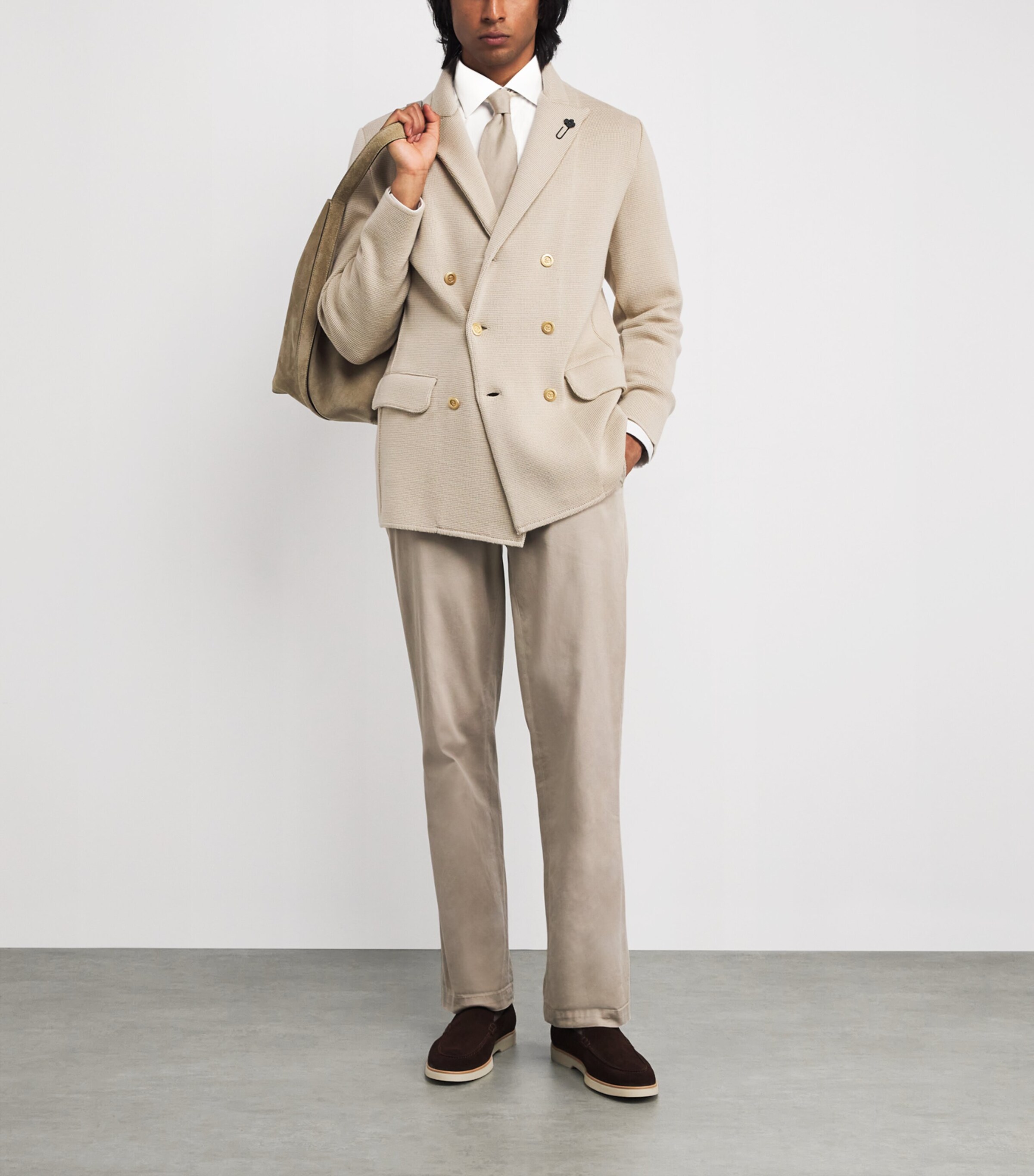 Eton Mens Cotton-Blend Oxford Shirt White Solid Image 2