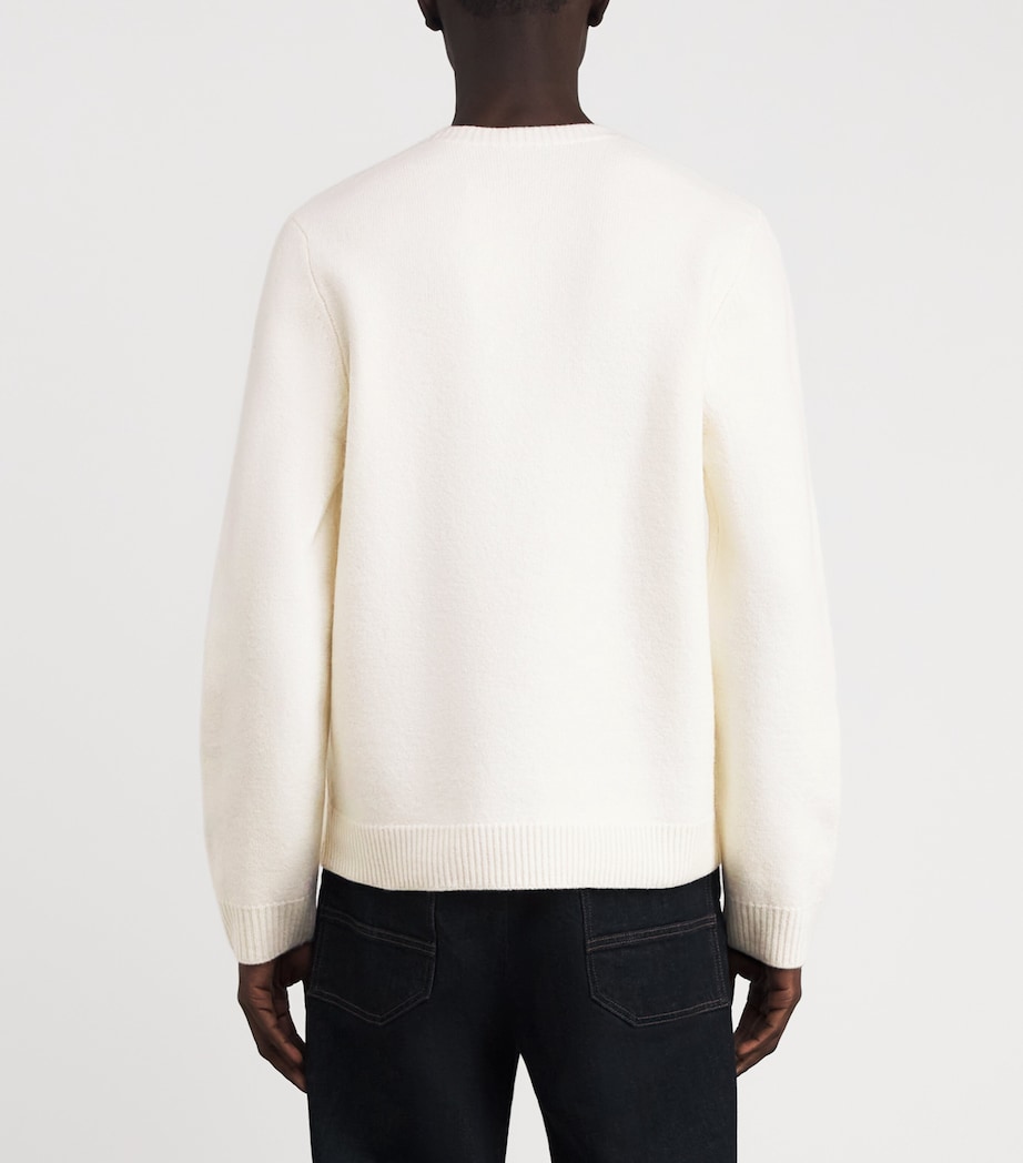 Merino Wool Edward Logo Sweater AAD - ECRU Image 4