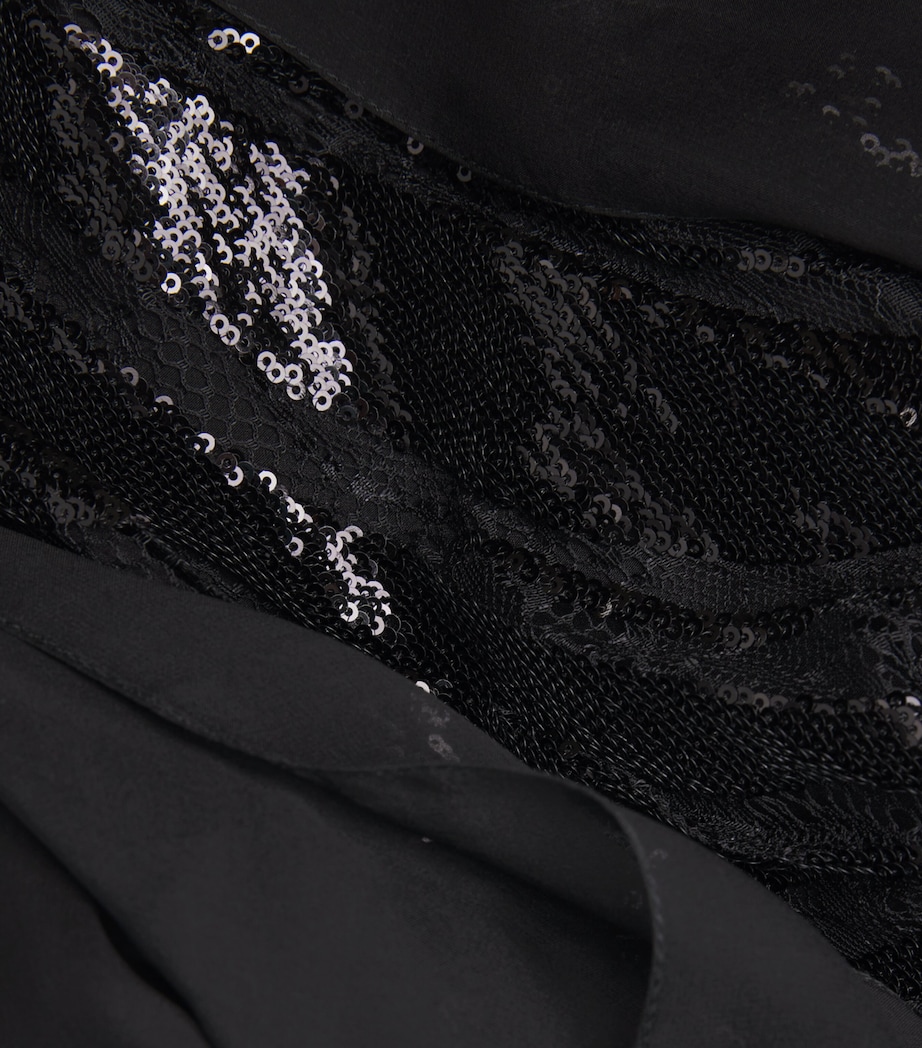 Sequinned Cape Gown 190000 BLACK Image 5