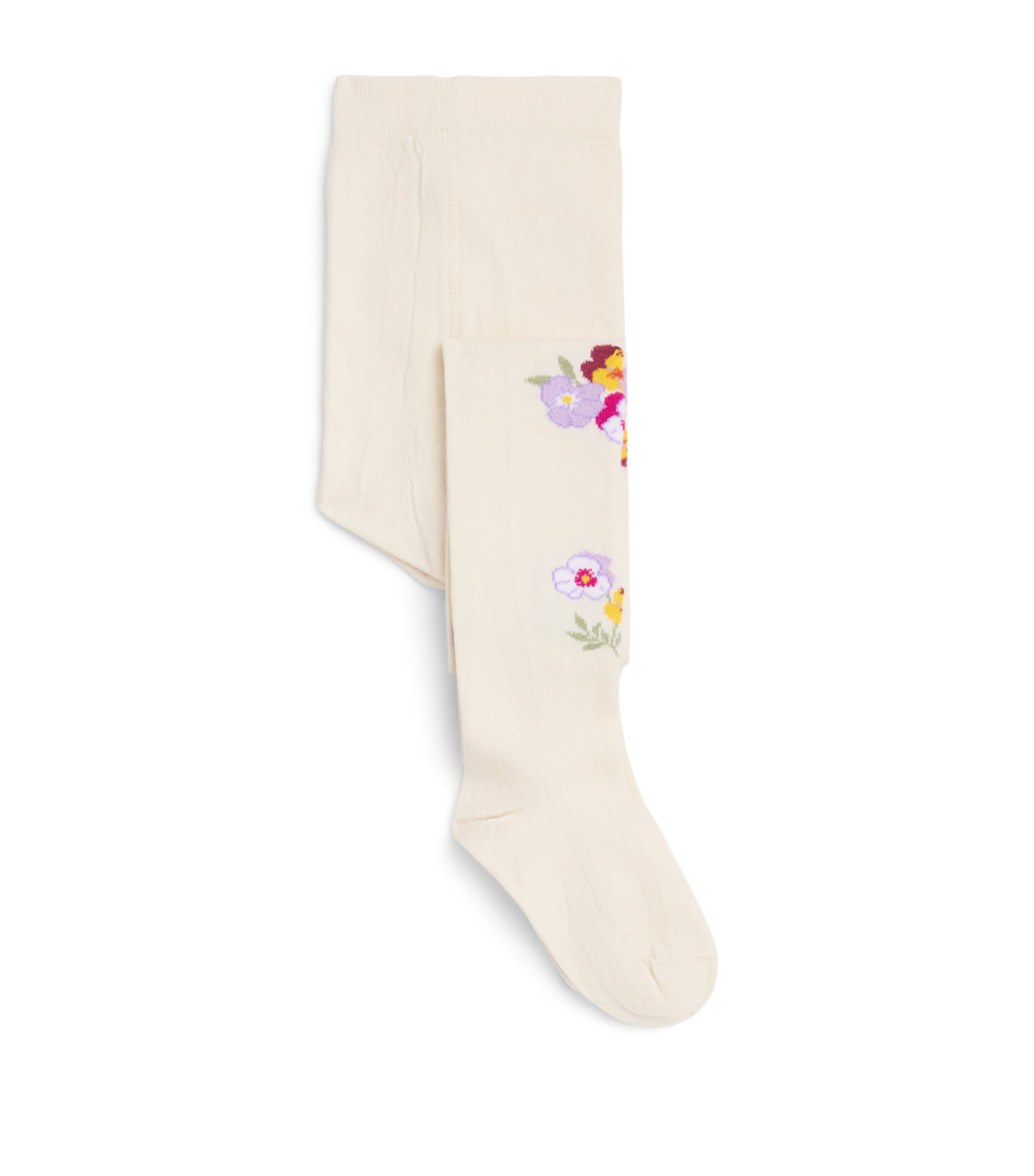 Monnalisa Floral Tights (2-10 Years) Gardenia Image 1