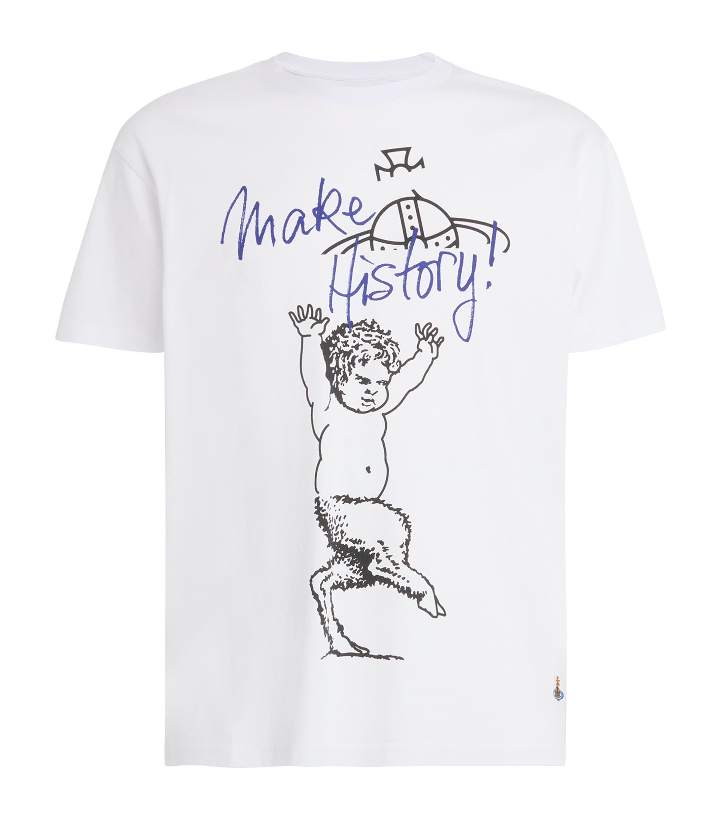 Vivienne Westwood Cotton Crew Neck T-shirt With Graphic Print In White