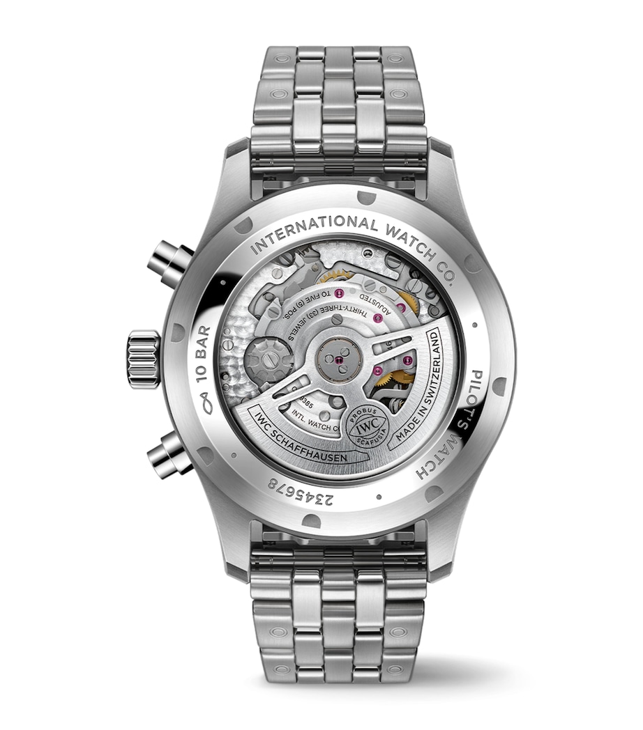 Stainless Steel Pilot's Chronograph Watch 43mm BLACK Image 6