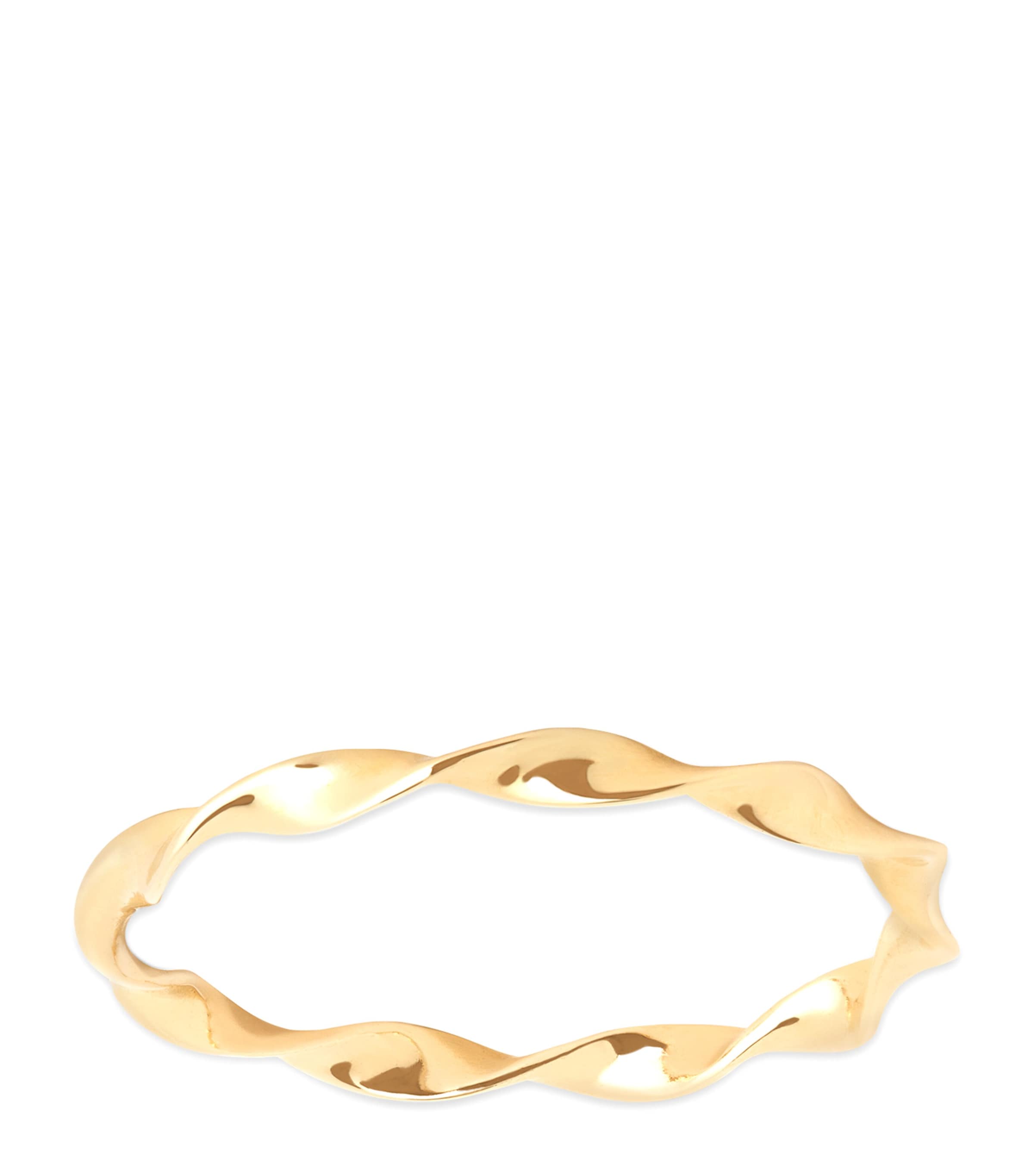 Astrid & Miyu Yellow Gold Twist Ring In Gold