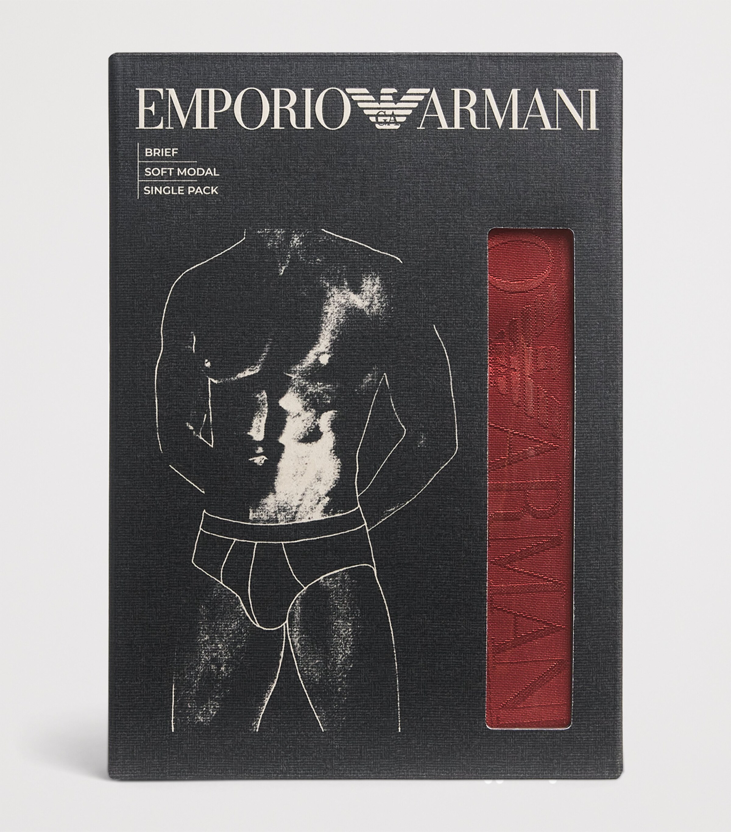 Emporio Armani Mens Modal Logo Briefs Brick Image 4