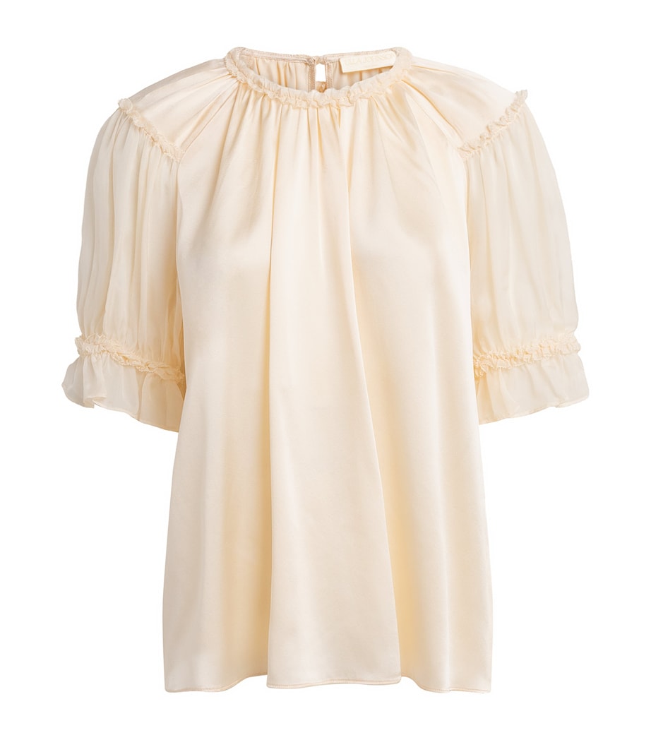 Ulla Johnson Womens Silk Alina Blouse Ivory Image 1