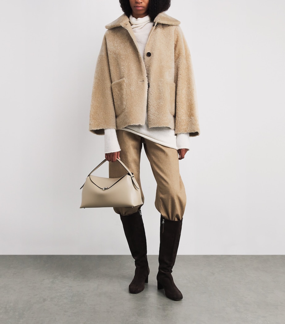 Arma Womens Shearling Isabella Coat Sand Image 2