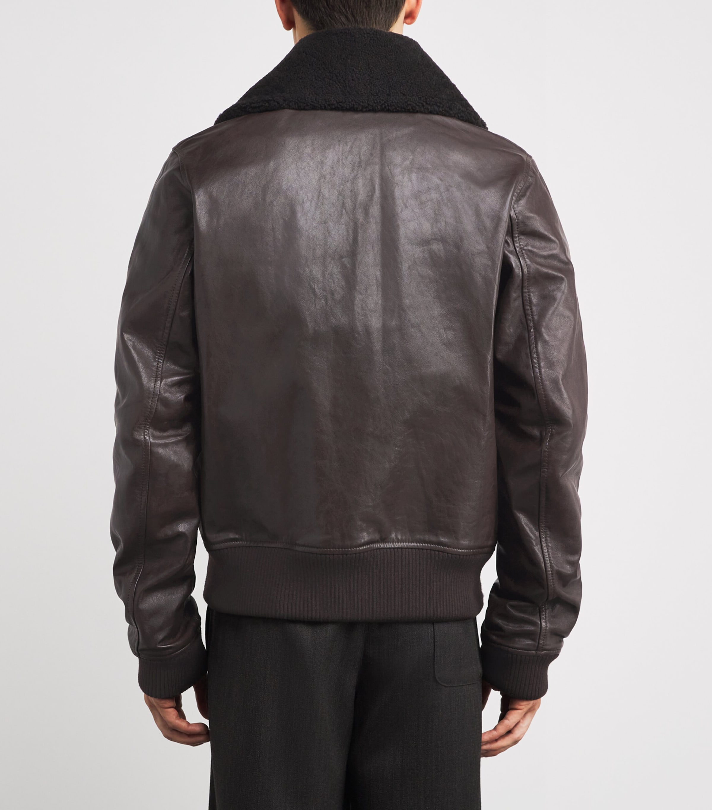 Leather Adaptable Pharos Bomber Jacket UMBER BROWN Image 4