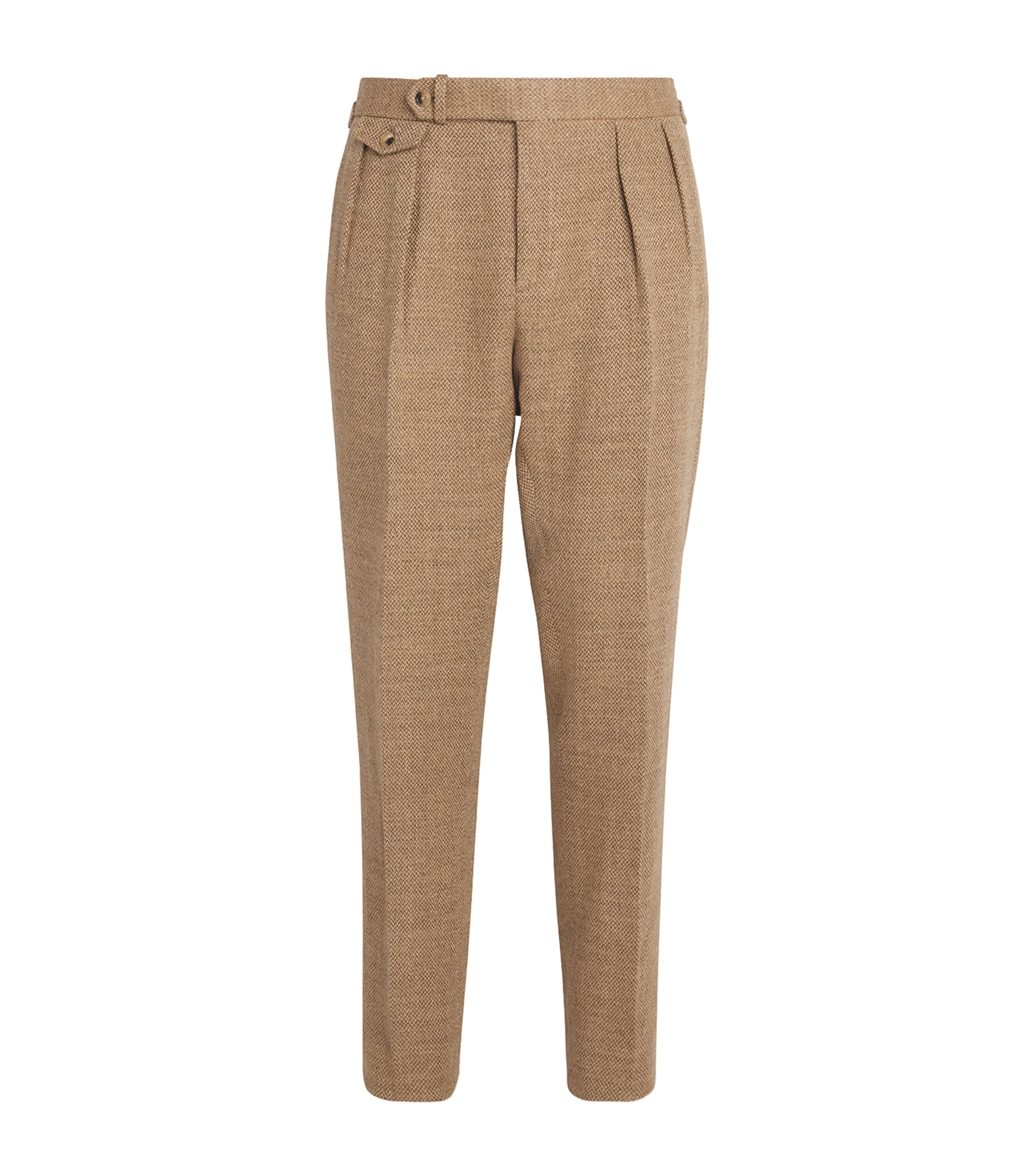 Polo Ralph Lauren Linen Woven Suit Trousers Tan/brown