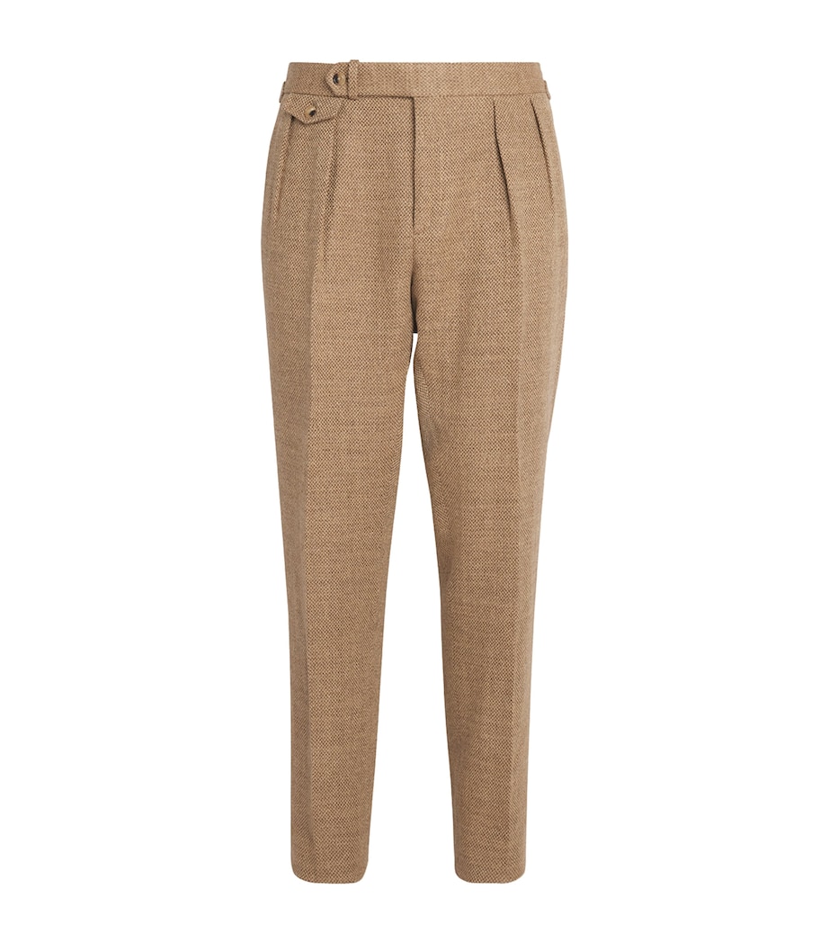 Polo Ralph Lauren Mens Linen Woven Suit Trousers Tan/brown Image 1