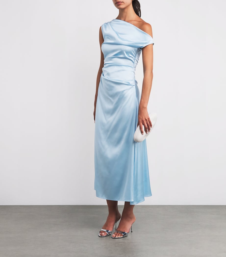 Silk-Blend Phare Midi Dress CLOUD CLD Image 2