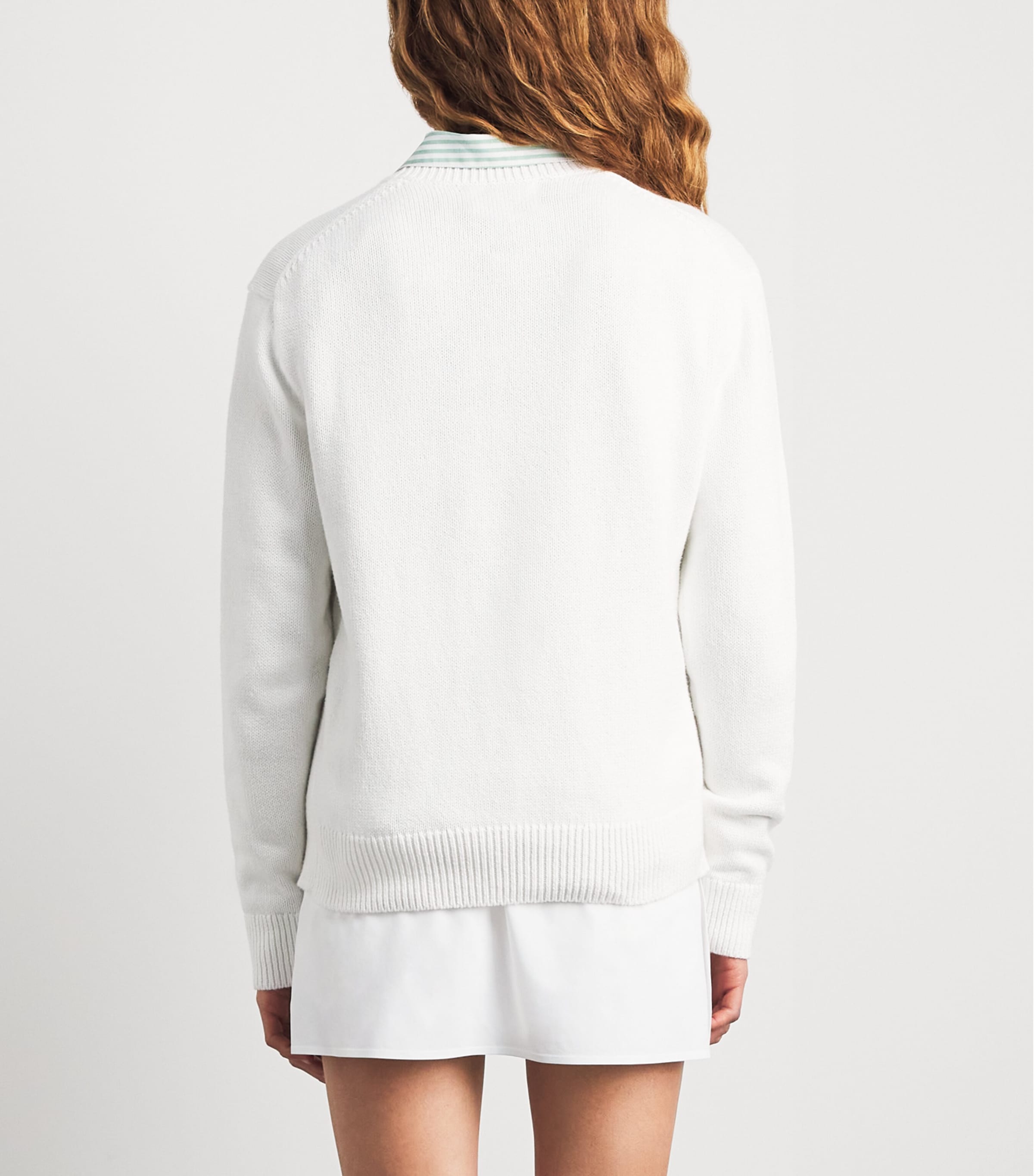Polo Ralph Lauren Womens x Wimbledon Crew-Neck Sweater Ceramic White Image 5