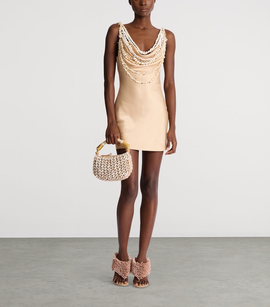 Silk Shell Mini Dress GYH BEIGE/COQUILLAGE Image 7