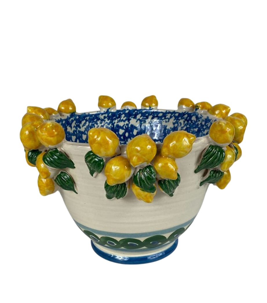 Les-Ottomans Ceramic Lemon Salad Bowl (23cm x 18cm) Beige Image 1