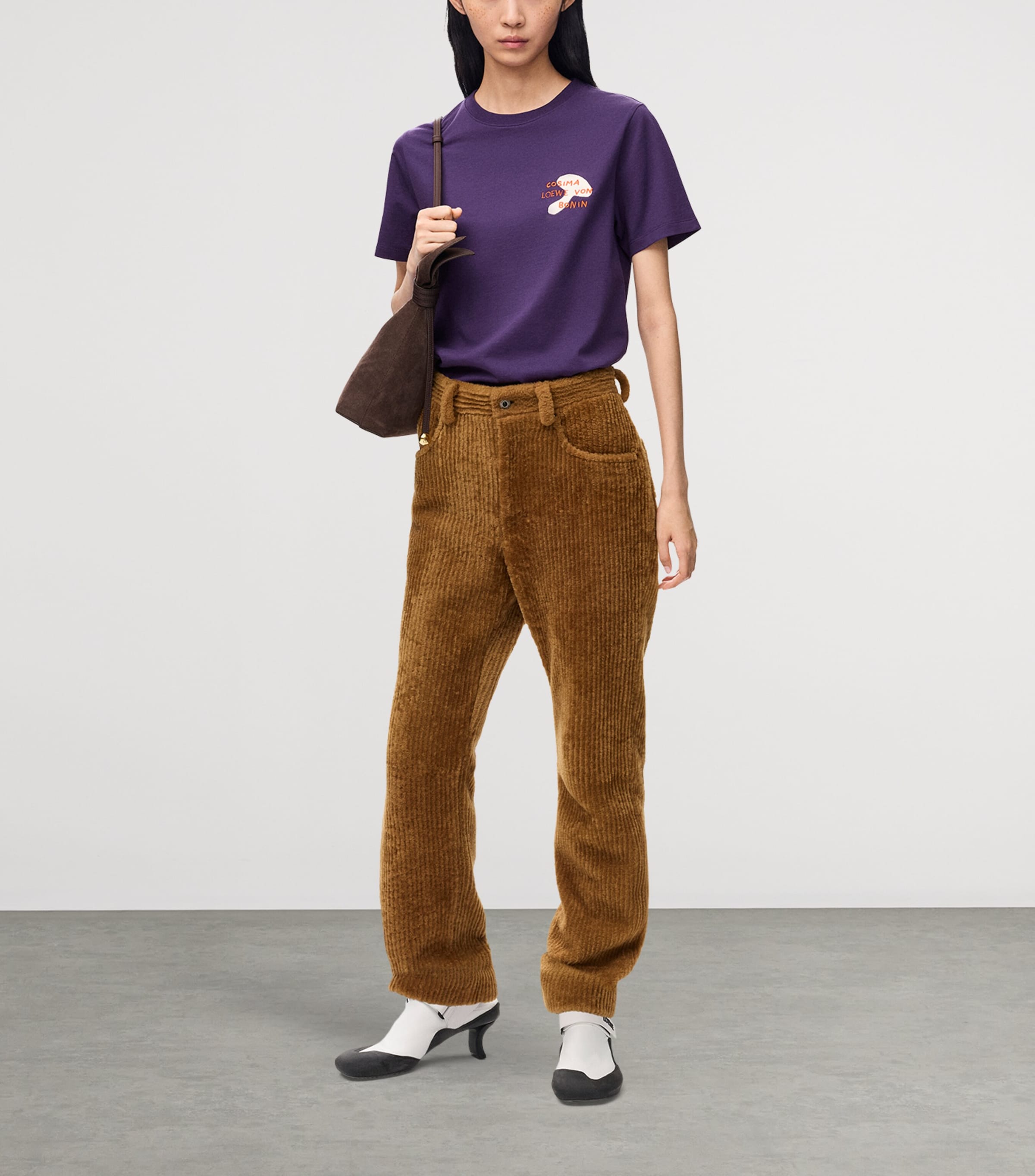 LOEWE Womens x Cosima Von Bonin Cotton Logo T-Shirt Purple Image 2