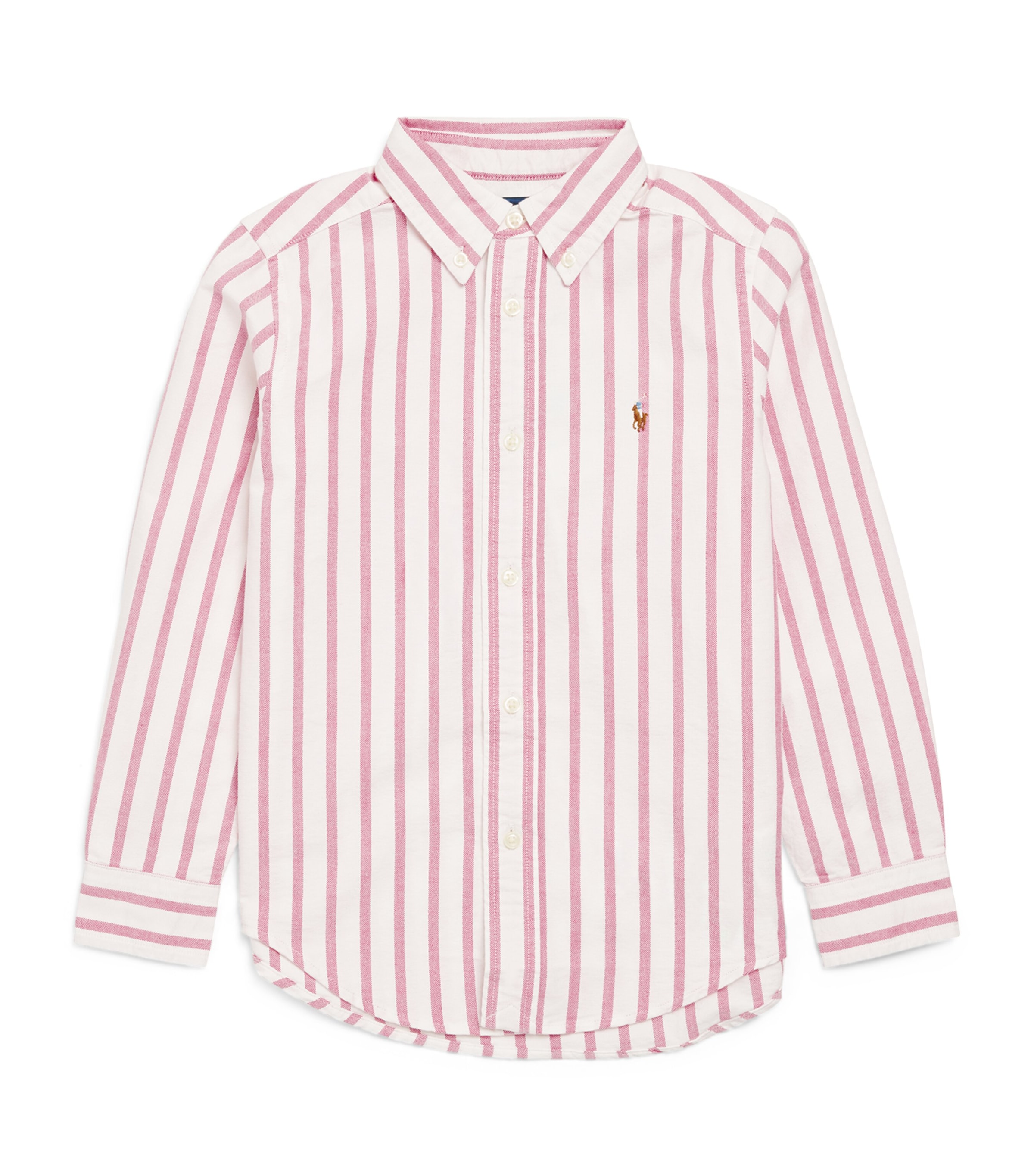Ralph Lauren Stripe Polo Pony Shirt In Pink
