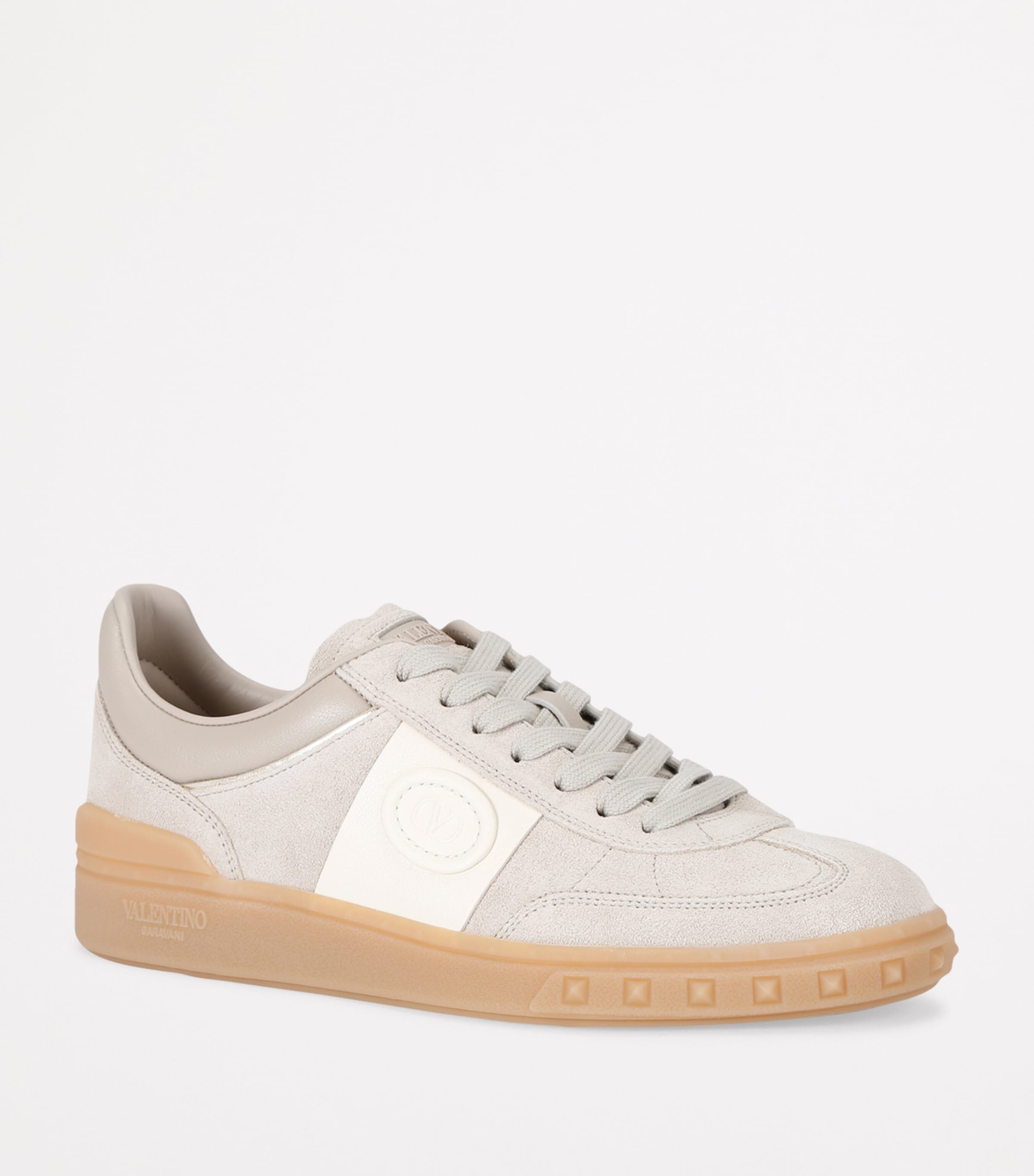 【関税&送料込】Valentino Garavani Suede And Fabric Upvillag Upvillage VLogo suede sneakers in red - Valentino Garavani