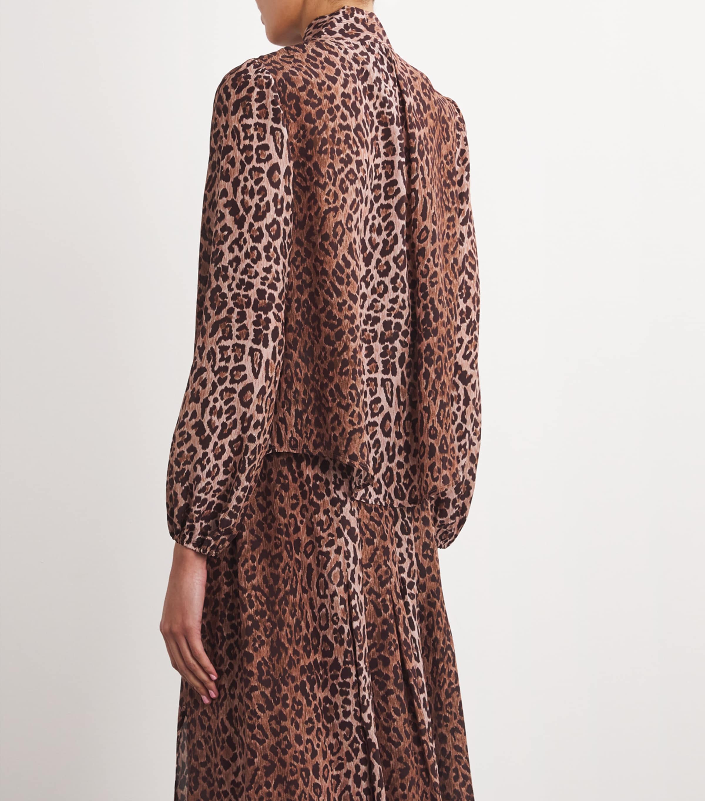 Silk Moss Pussybow Blouse LEOPARD Image 4